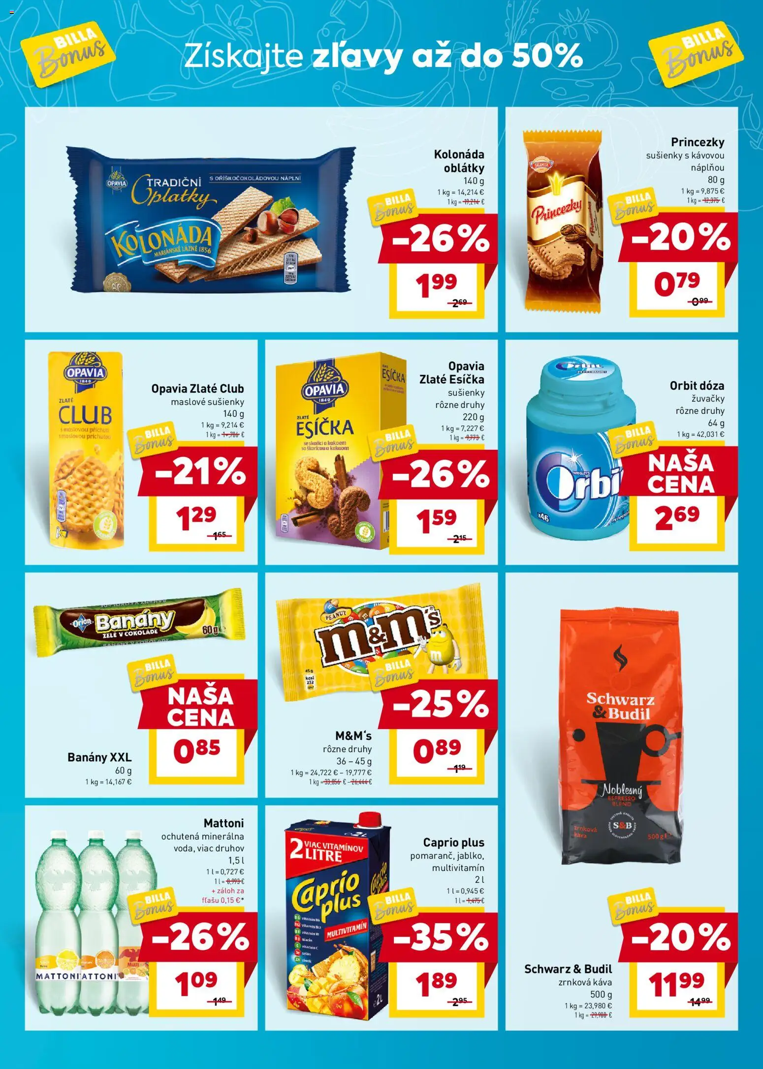 Nové Billa akcie – leták je platný od 18.03.2026 | Strana: 5 | Produkty: Káva, Banány, Mattoni, Zrnková káva