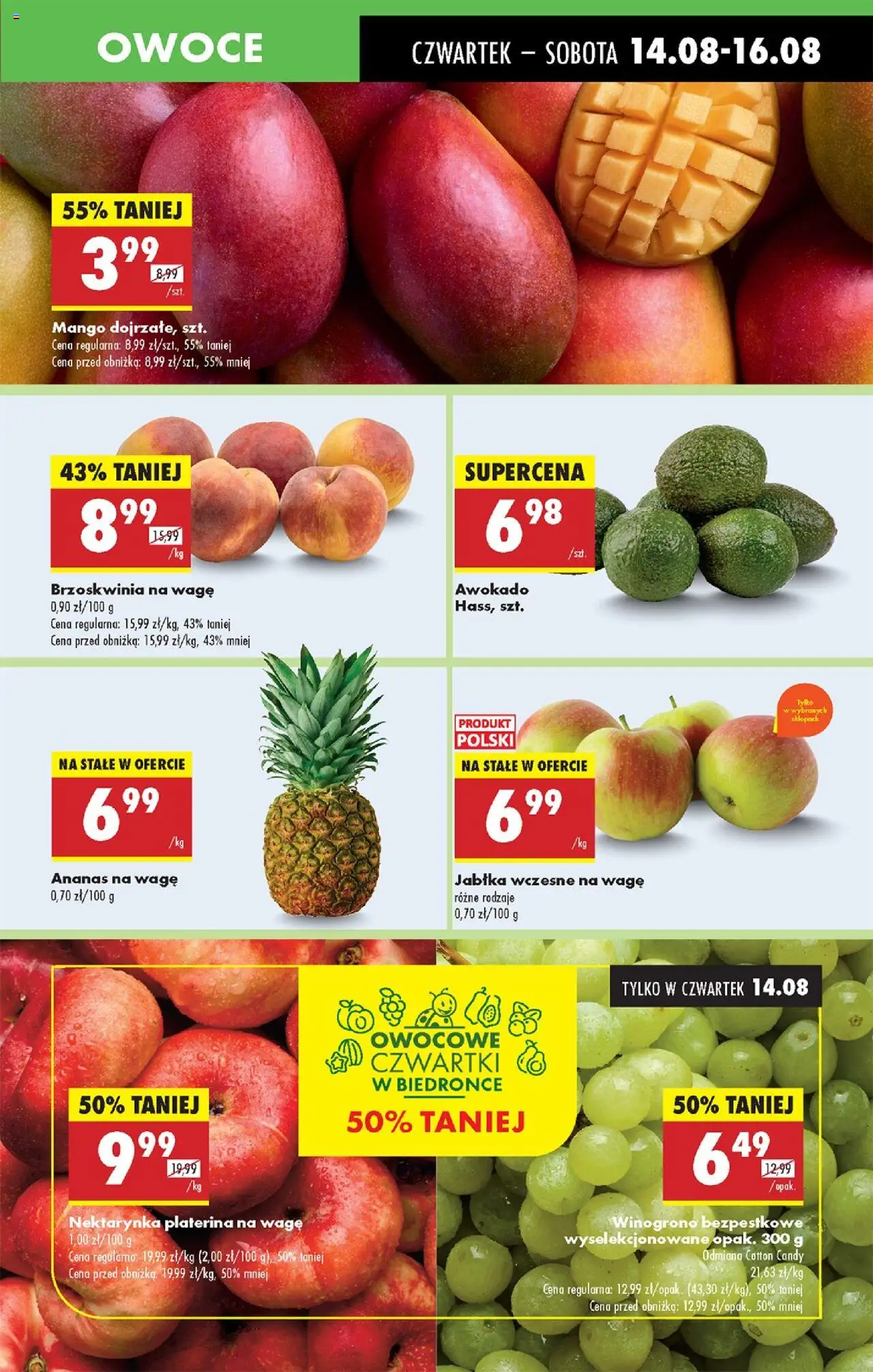Biedronka gazetka - Oferta w tym tygodniu od 14.08.2025 | Strona: 29 | Produkty: Winogrono, Ananas, Awokado, Owoce