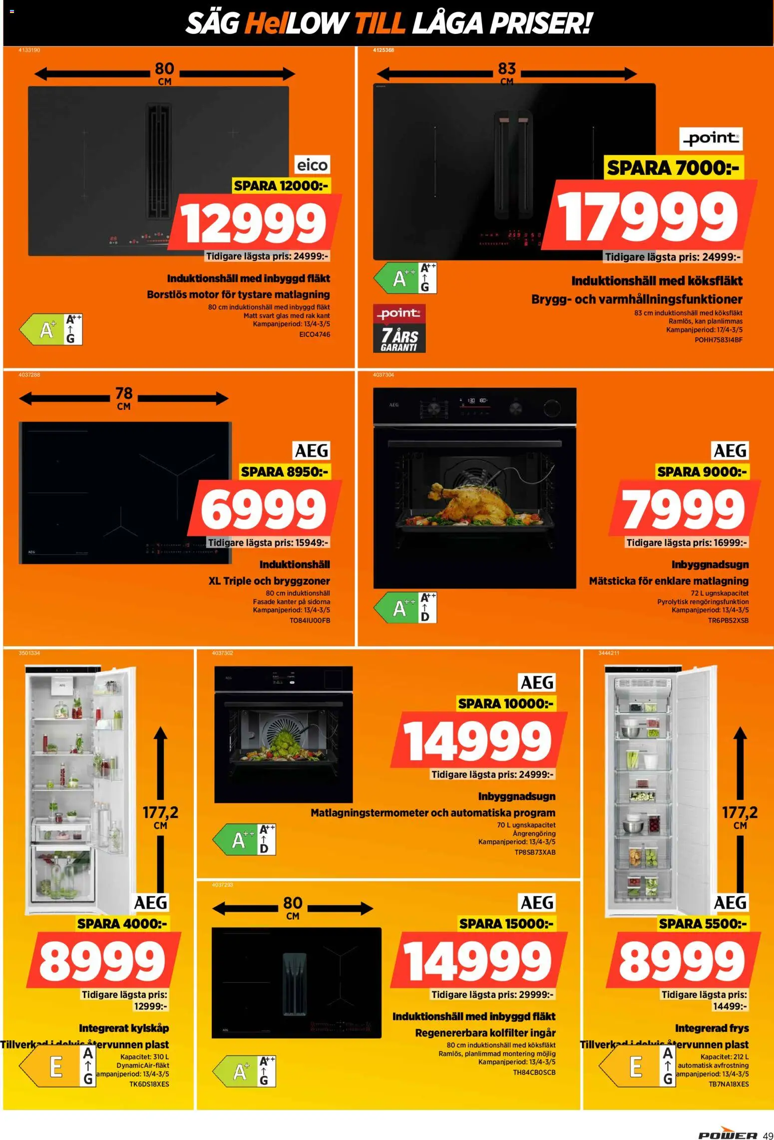 Power reklamblad aktuell från 20.04.2026 | Sida: 49 | Produkter: Köksfläkt, Fläkt, Kylskåp, Frys