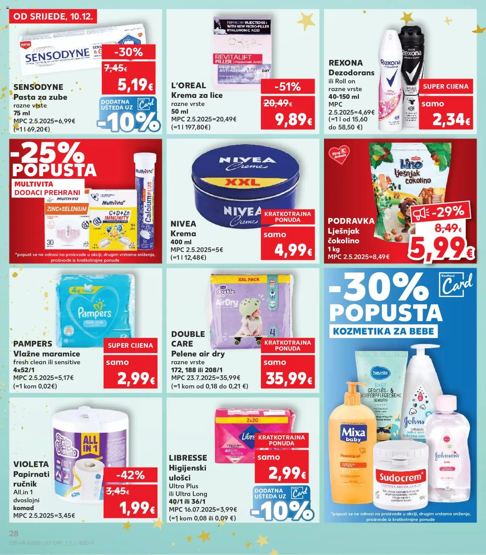Kaufland katalog | vrijedi od 10.12.2025 | Stranica: 28 | Proizvodi: Podravka, Krema, Lješnjak, Libresse