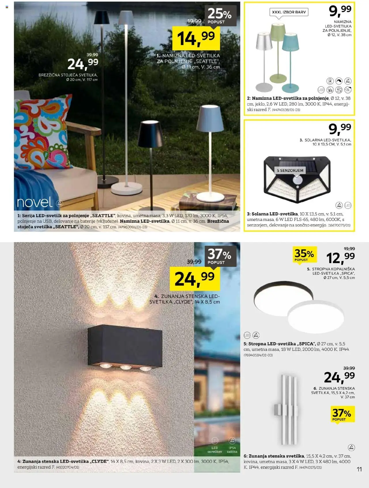 Novi XXXL Lesnina katalog ponudbe – veljaven od 30.09.2025 | Stran: 11 | Izdelki: Baterije, Svetilka