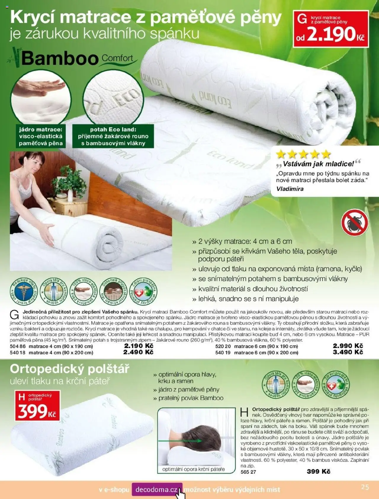Decodoma katalog Podzim 2025 od 25.08.2025 | Strana: 25 | Produkty: Polštáře, Kolo, Matrace, Polštář