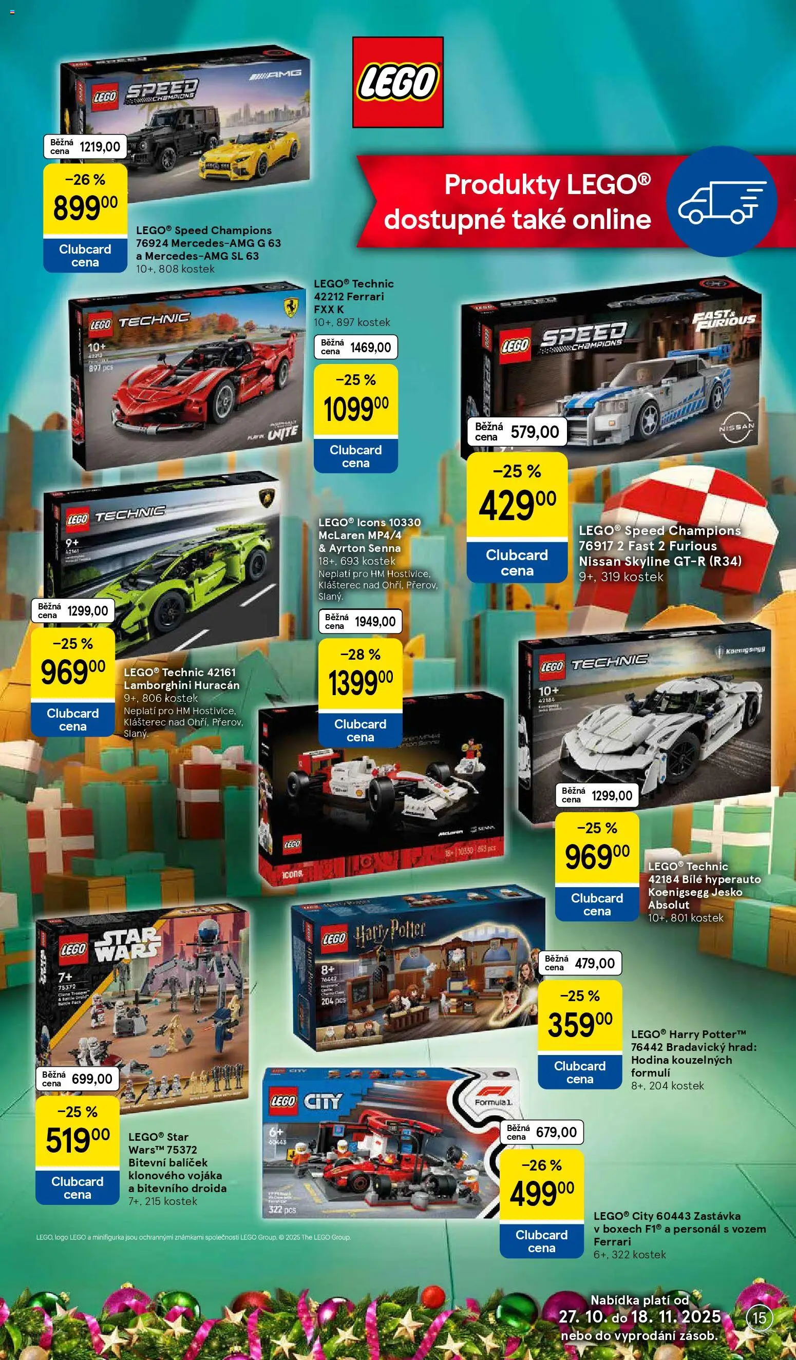 Tesco katalog od 27.10.2025 | Strana: 15 | Produkty: LEGO, Lego Technic, Harry Potter