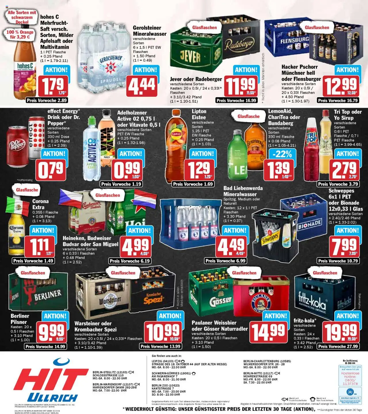 HIT - Berlin - gültig ab dem 28.07.2025 | Seite: 19 | Produkte: Adelholzener, Bionade, Mineralwasser, Uhr