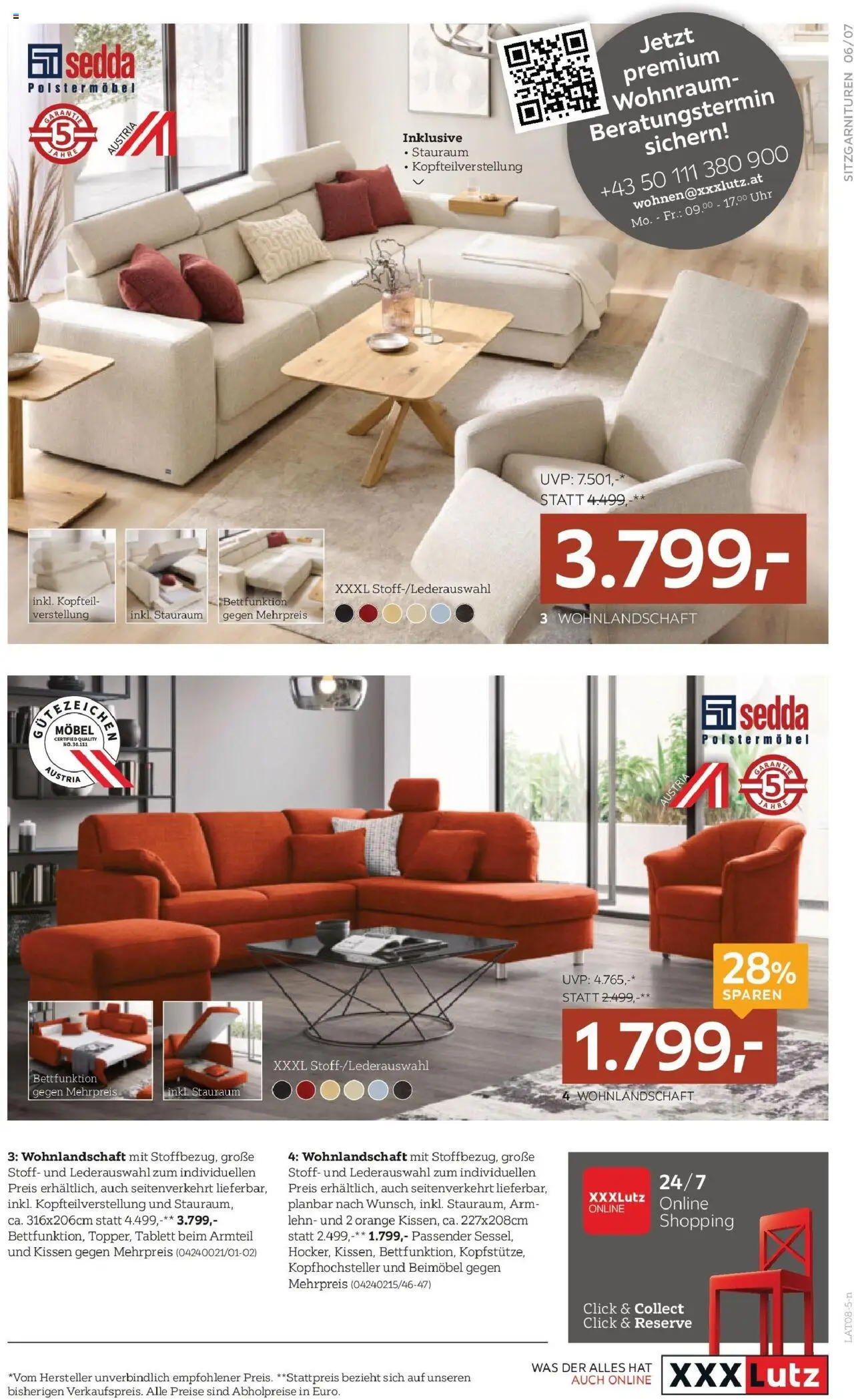 XXXLutz  Polstermöbel gültig ab 29.07.2025 | Seite: 7 | Produkte: Uhr, Kissen