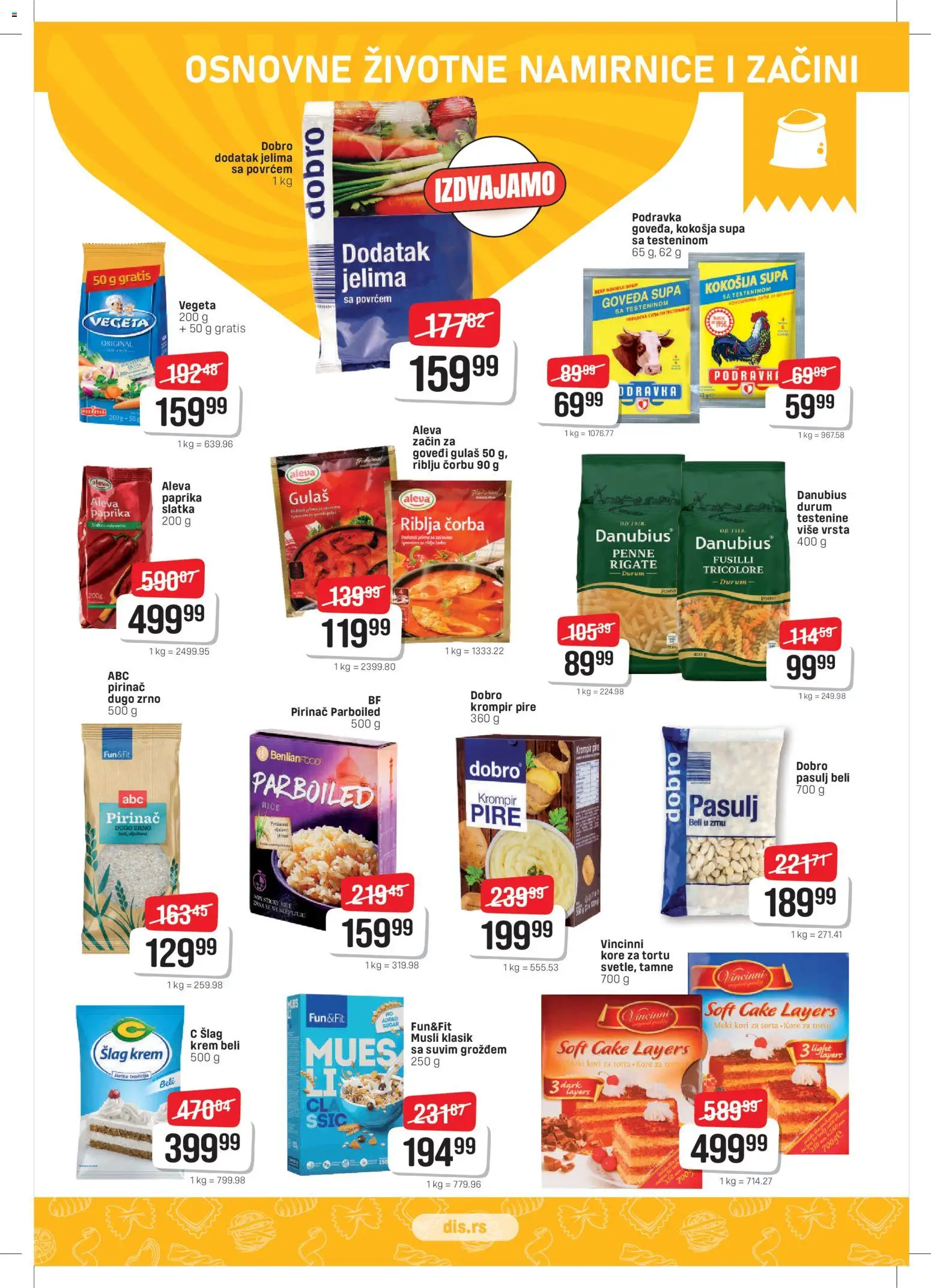 Super DIS katalog - važi od 12.03.2026 | Strana: 7 | Proizvode: Šlag, Krompir, Paprika, Pirinač