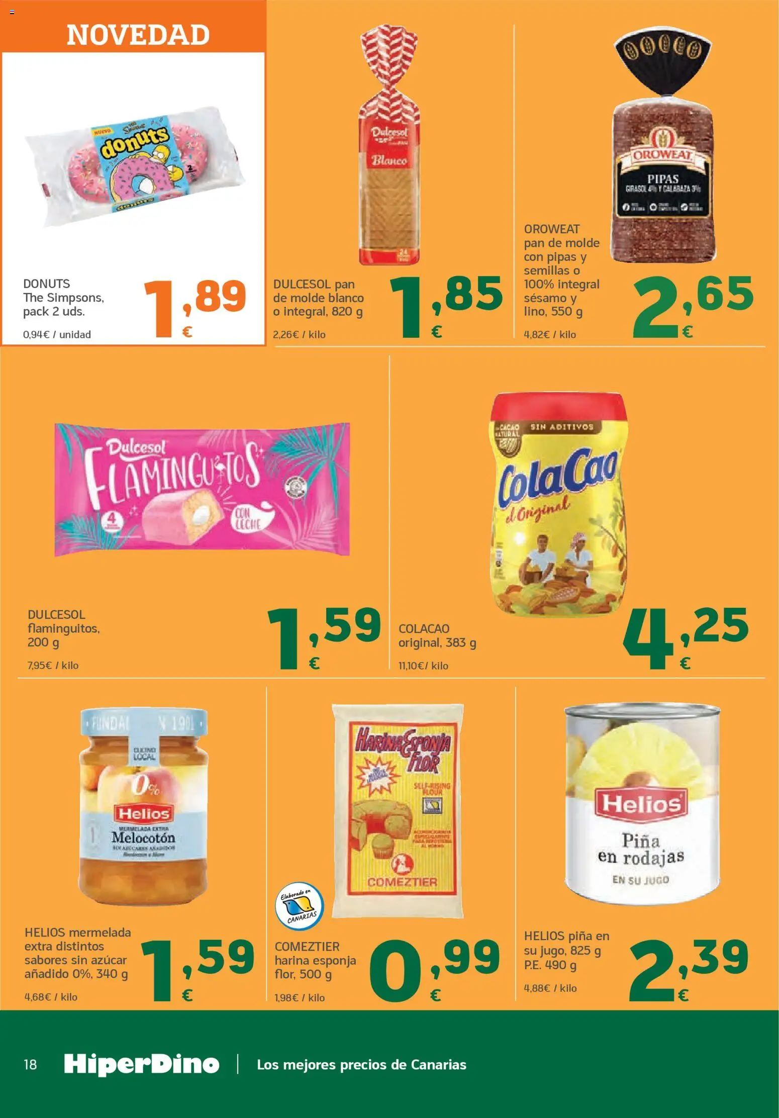 HiperDino folleto │ válido desde el 24.03.2026 | Página: 18 | Productos: Esponja, Pan, Piña, Donuts