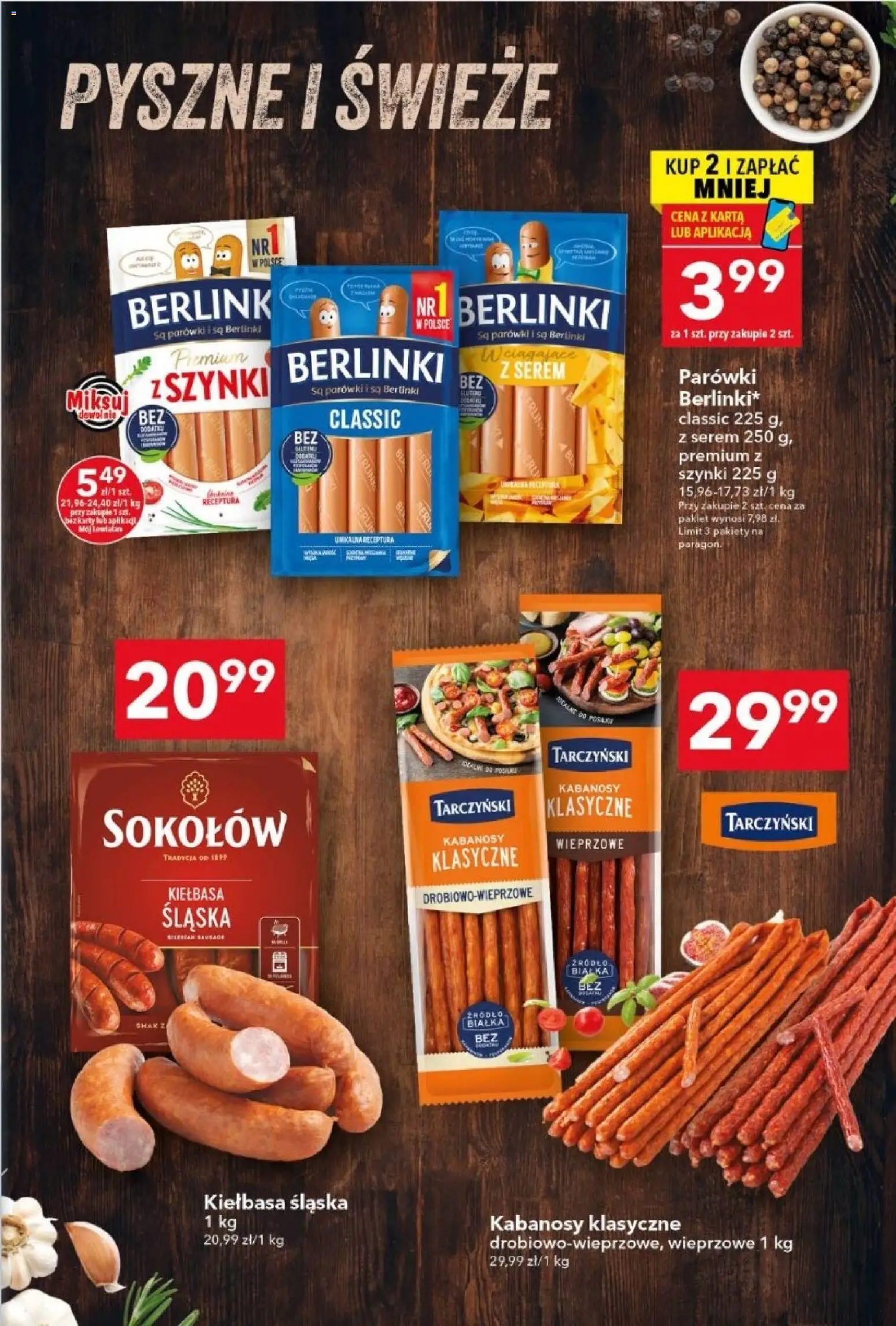 Lewiatan gazetka od 09.04.2026 | Strona: 3 | Produkty: Kiełbasa, Kabanosy, Parówki, Kiełbasa śląska