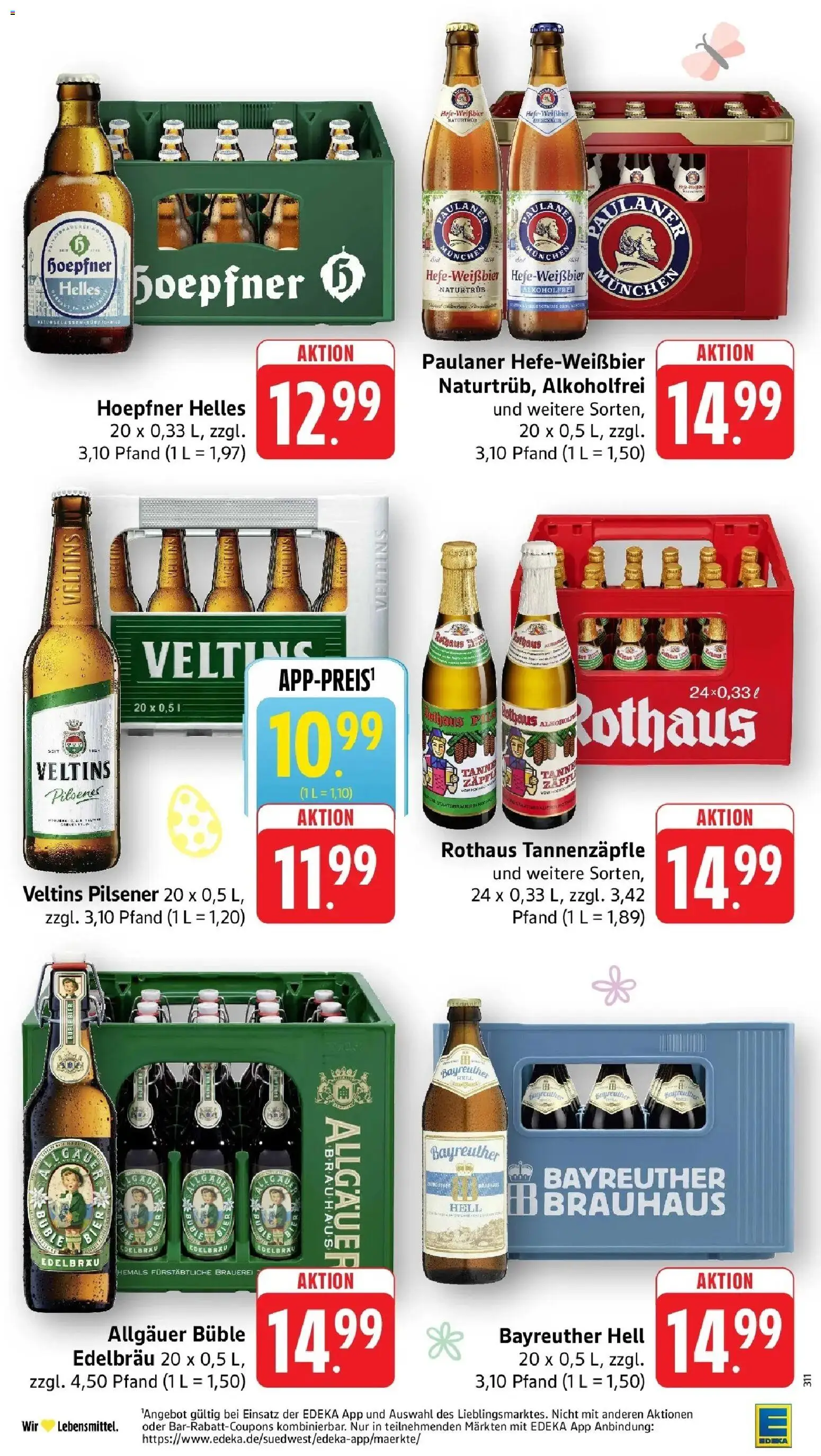 Edeka prospekt Bruchsal - Untergrombach	 – gültig ab 23.03.2026 | Seite: 35 | Produkte: Bayreuther hell, Bier, Weißbier, Veltins