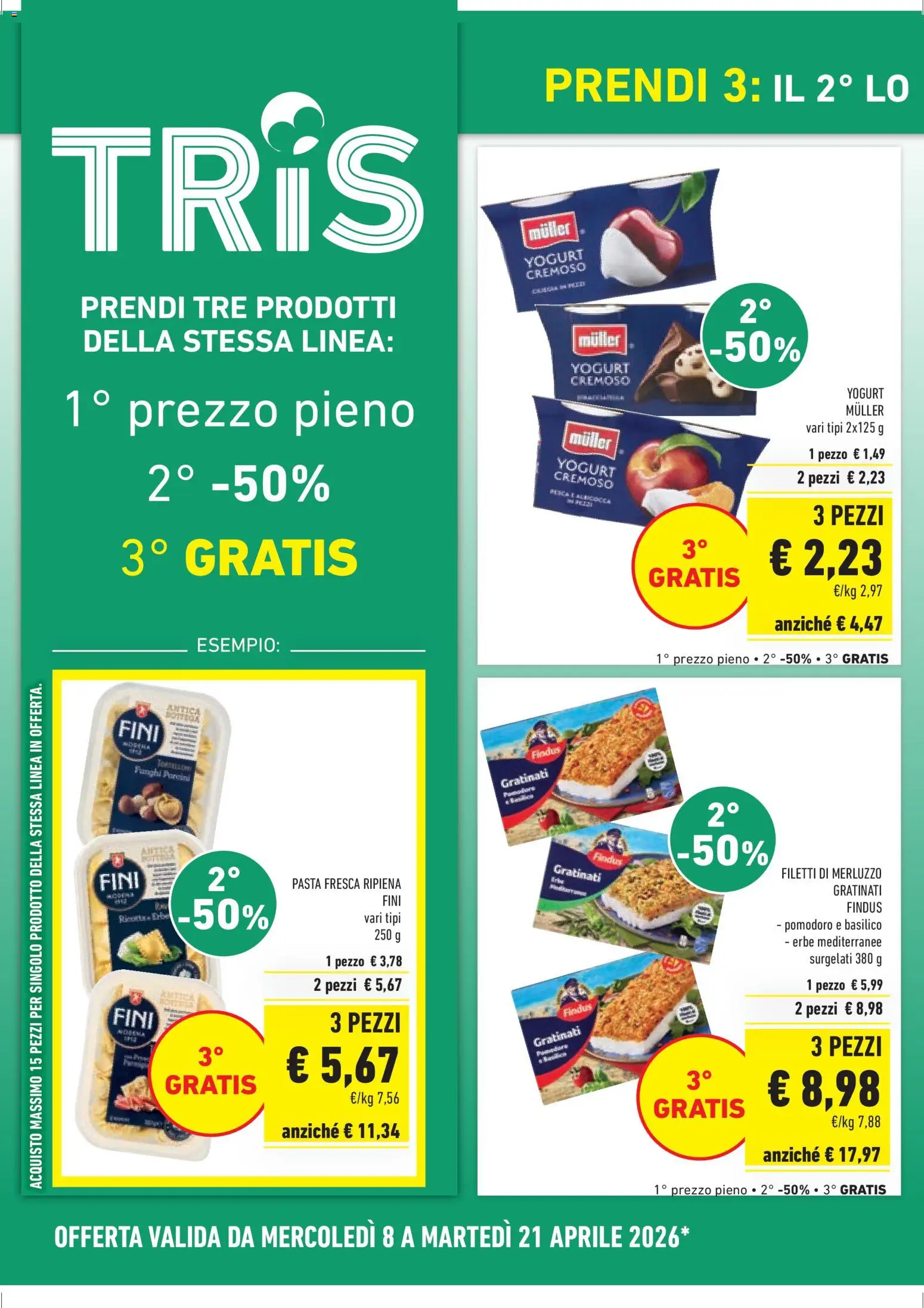 Volantino Conad del 08.04.2026 | Pagina: 2 | Prodotti: Yogurt, Merluzzo, Pomodoro, Basilico