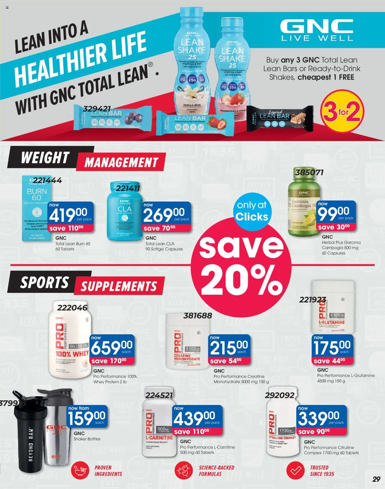 Clicks Specials │ valid from 21.08.2025 | Page: 29 | Products: Detergente líquido, Strawberries, Supplements