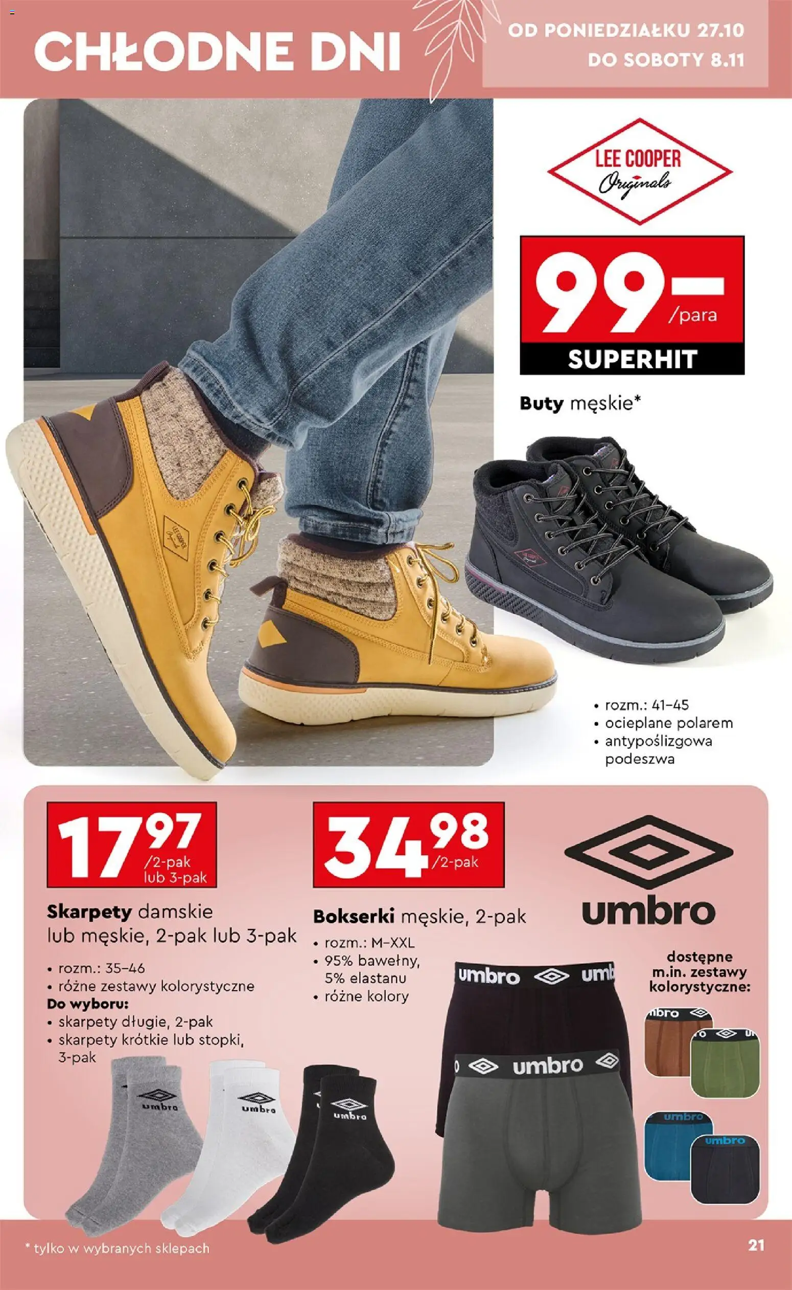 Biedronka Black Friday od 25.10.2025 | Strona: 21 | Produkty: Bokserki, Skarpety damskie, Buty, Buty męskie