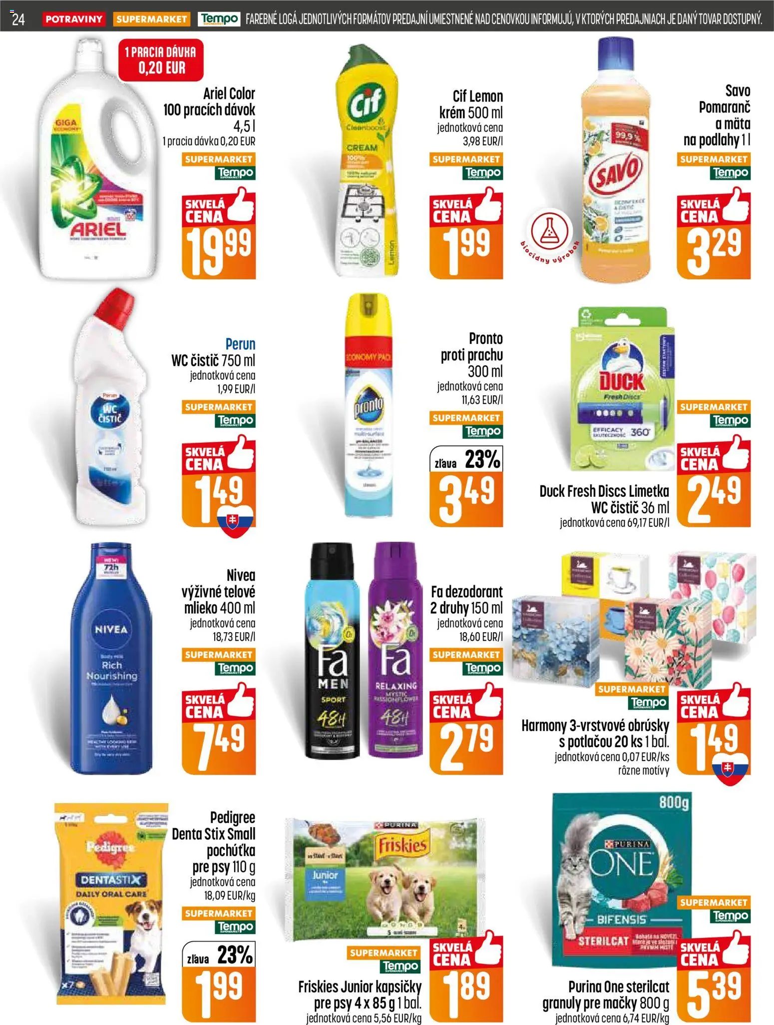 Nové COOP Jednota akcie – leták je platný od 19.02.2026 | Strana: 24 | Produkty: Mlieko, Savo, Dezodorant, Cif