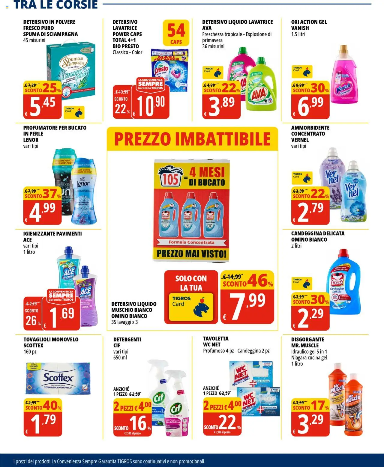Volantino Tigros del 20.05.2025 | Pagina: 19 | Prodotti: Tavoletta wc, Detersivo in polvere, Ammorbidente, WC