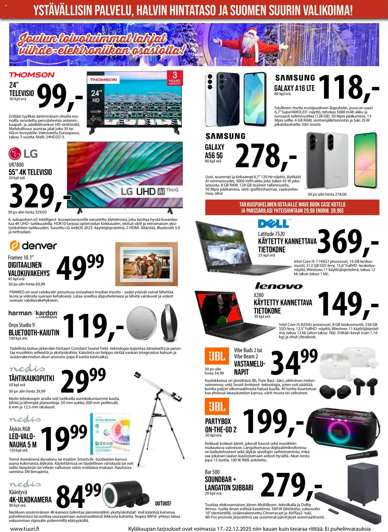 Tuuri tarjoukset – voimassa 17.12.2025 alkaen | Sivu: 4 | Tuotteet: Valokuvakehys, Nauha, Soundbar, Kaapeli