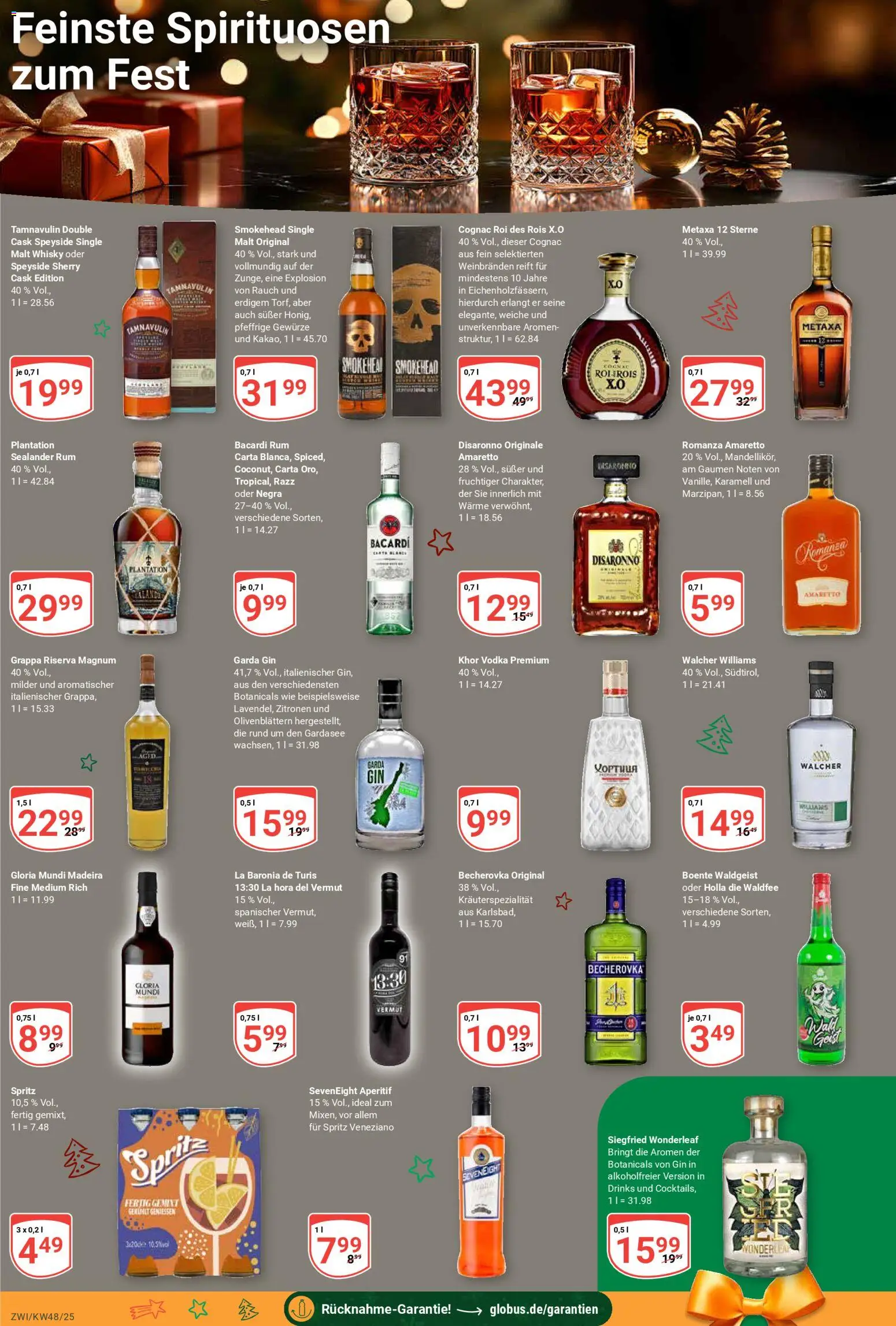 Globus prospekt Zwickau	 – gültig ab 24.11.2025 | Seite: 22 | Produkte: Whisky, Metaxa, Gewürze, Zitronen