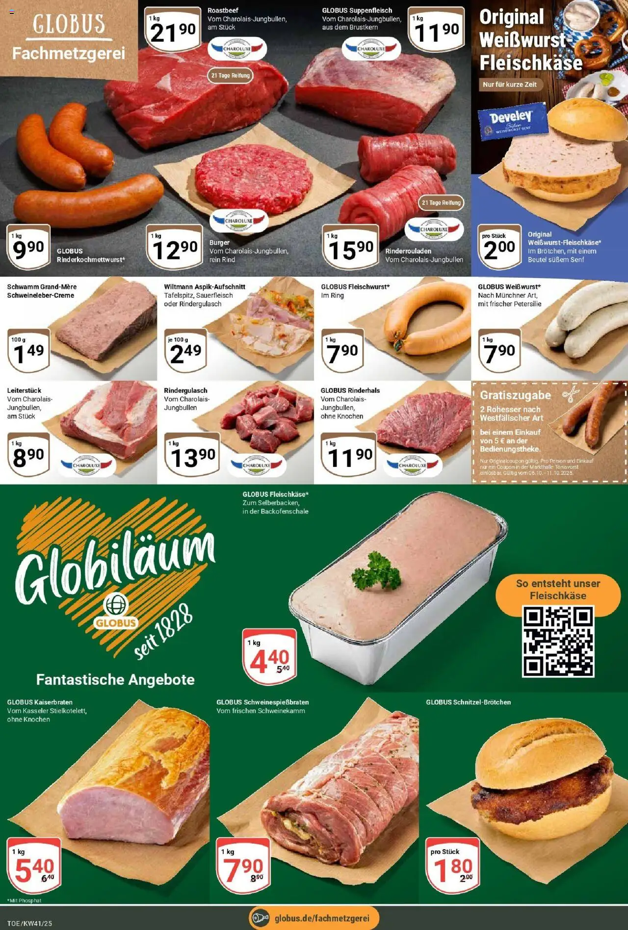 Globus prospekt Tönisvorst	 – gültig ab 06.10.2025 | Seite: 9 | Produkte: Rinderrouladen, Rindergulasch, Burger, Petersilie