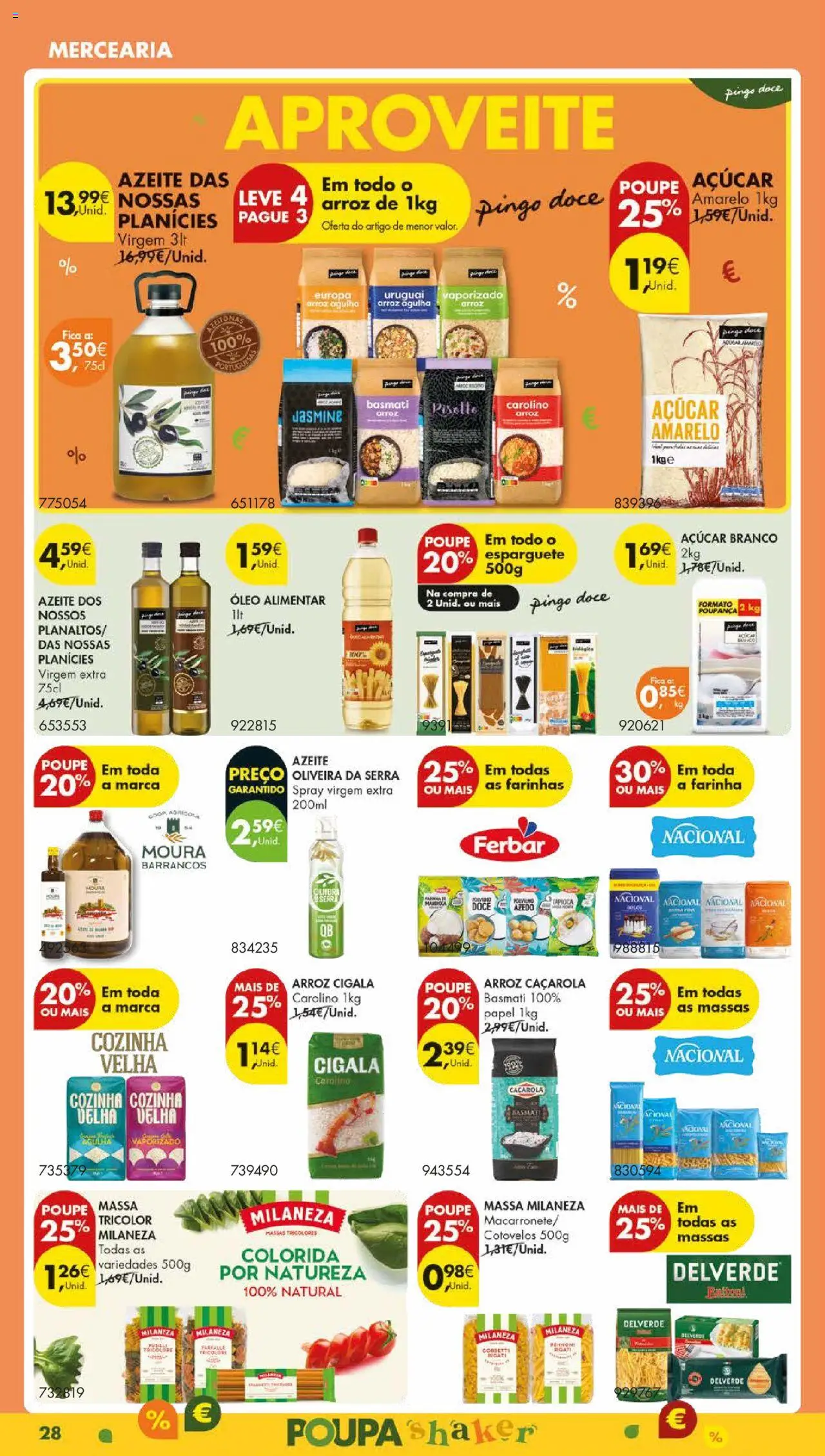 Pingo Doce folheto │ válido de 19.08.2025 | Página: 32 | Produtos: Esparguete, Tapioca, Óleo, Açúcar