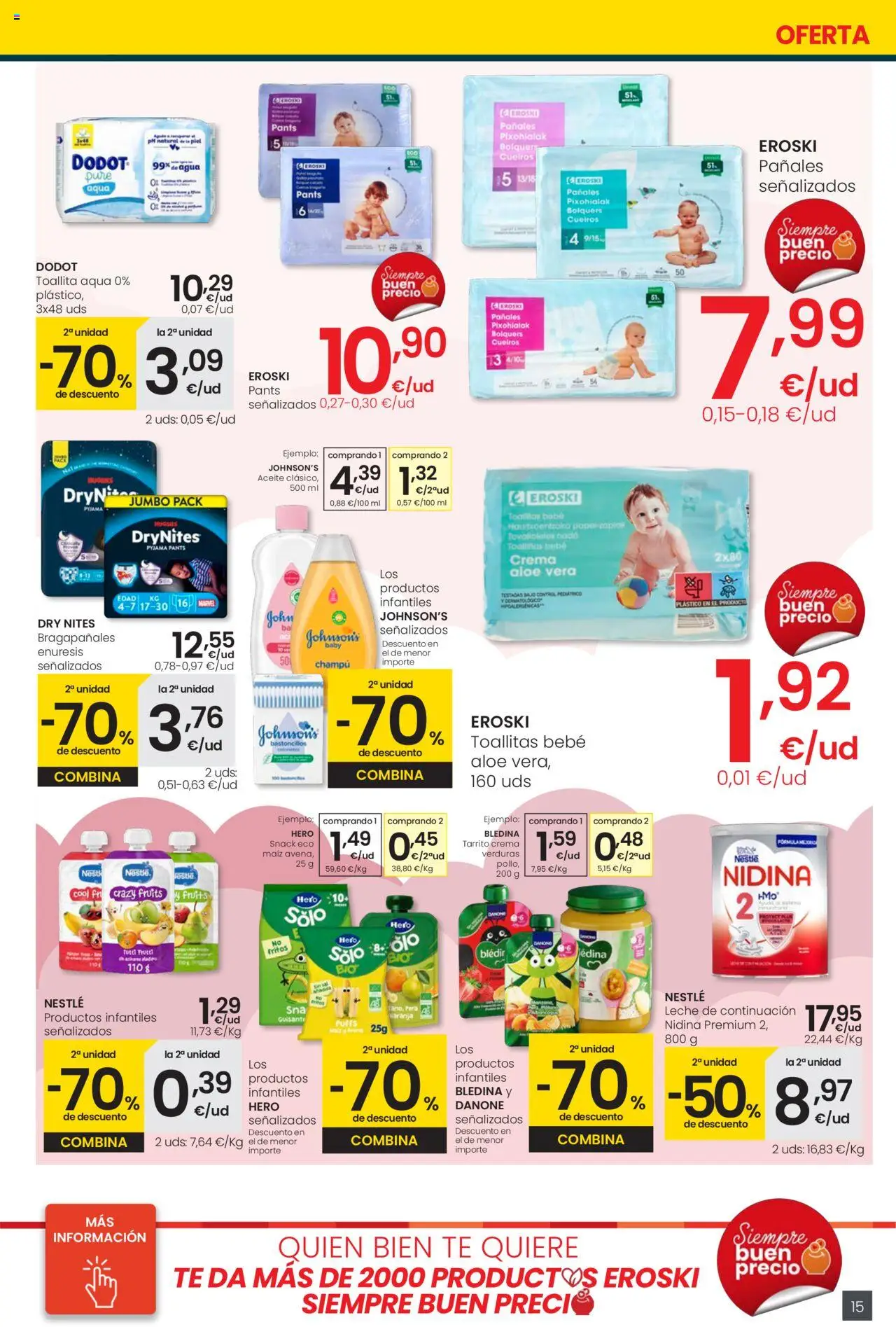 Eroski - Precio más bajo City │ válido desde el 02.10.2025 | Página: 15 | Productos: Champú, Pijama, Crema, Té