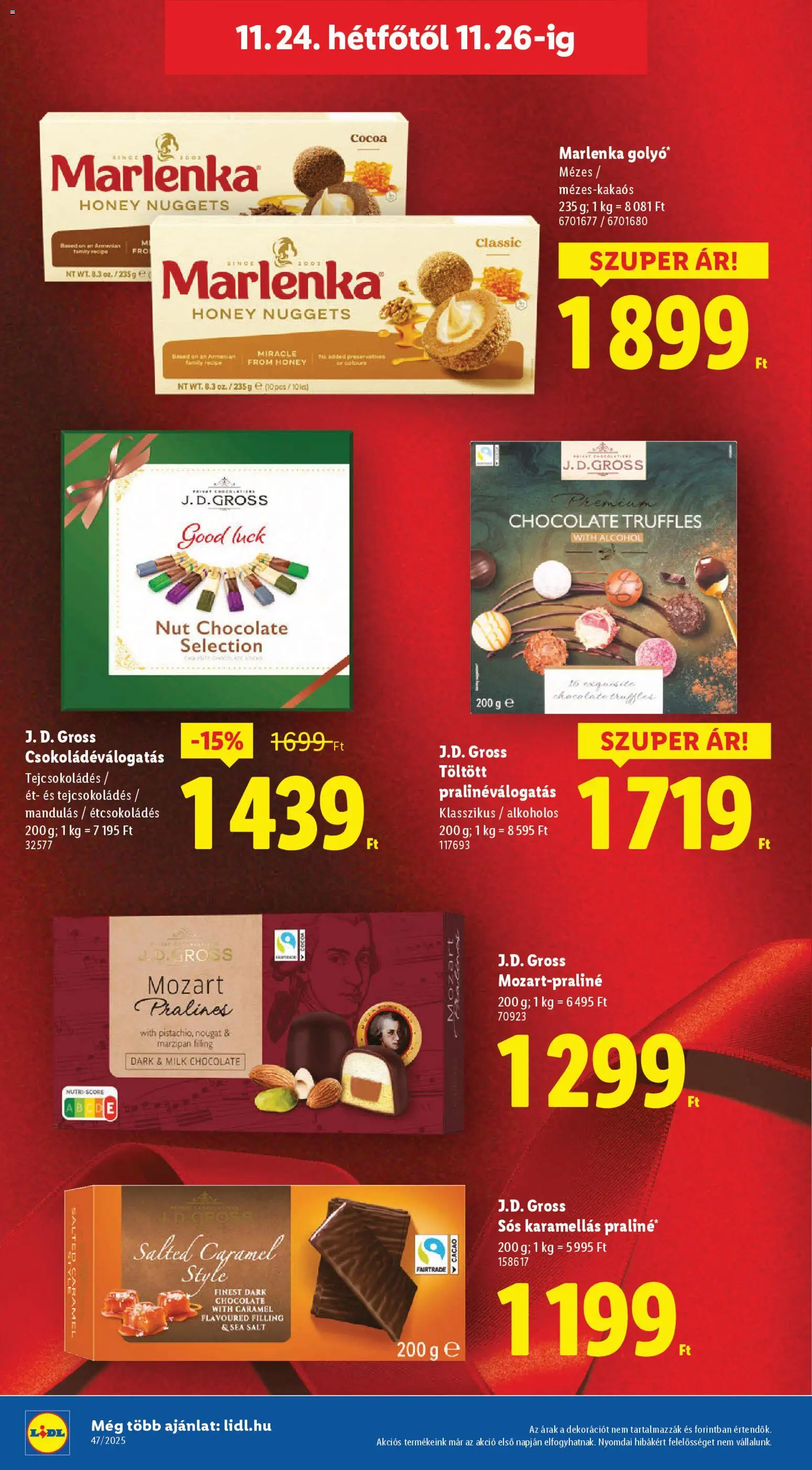 Lidl akciós ujság - amely érvényes a következő dátumtól: 20.11.2025 | Oldal: 58 | Termékek: Nuggets, Praliné