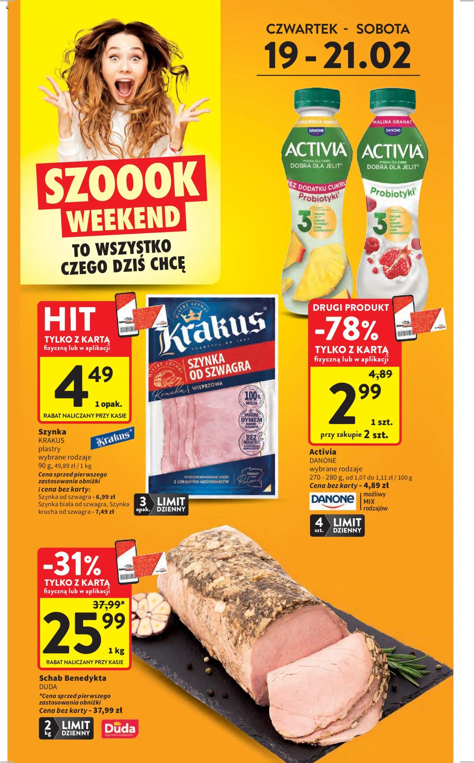 Intermarche Gazetka od 19.02.2026 | Strona: 2 | Produkty: Malina, Schab, Mięso, Szynka