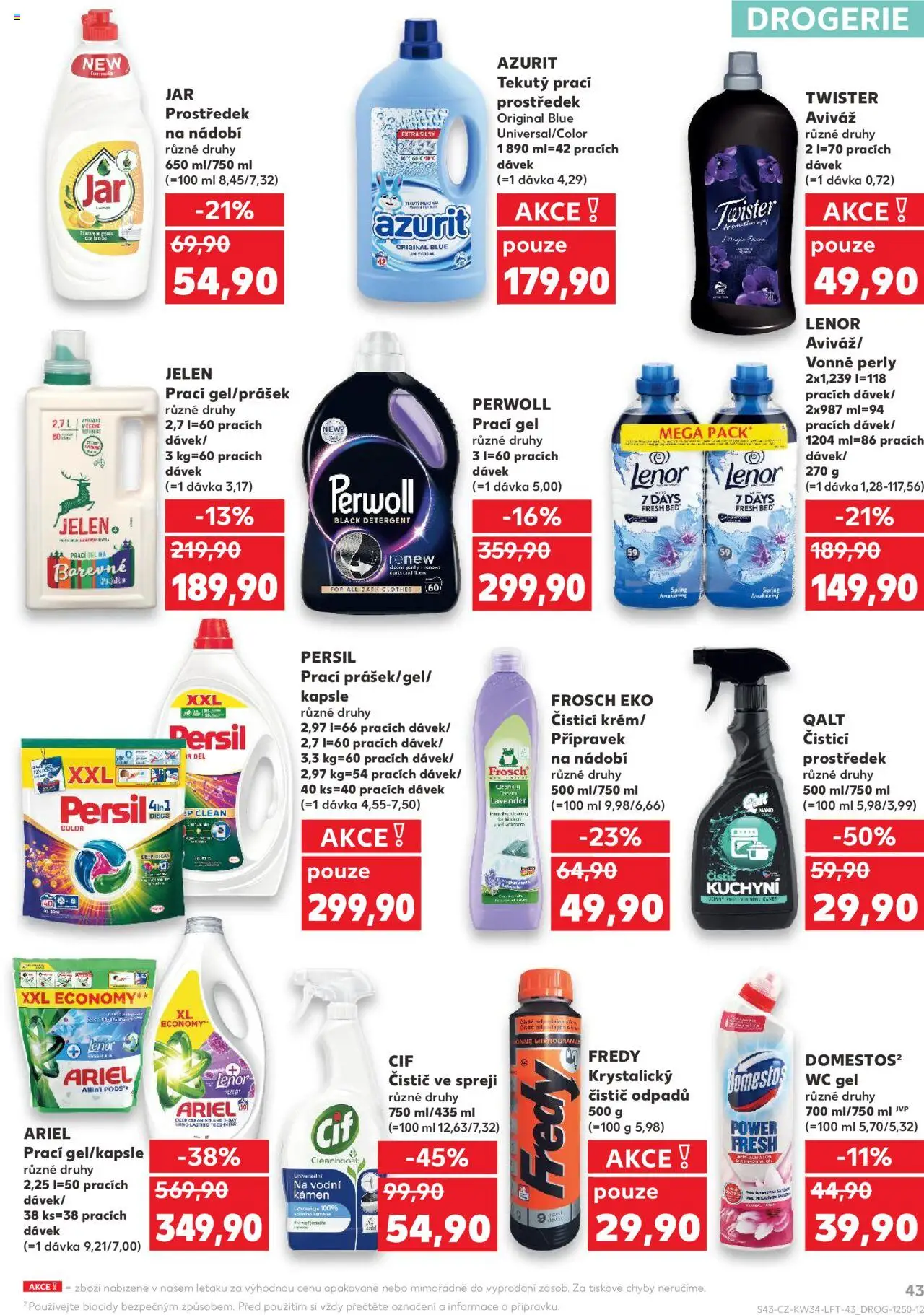 Kaufland leták - Kolín od 20.08.2025 | Strana: 43 | Produkty: Čistící prostředek, Jelen, Ariel, Perwoll