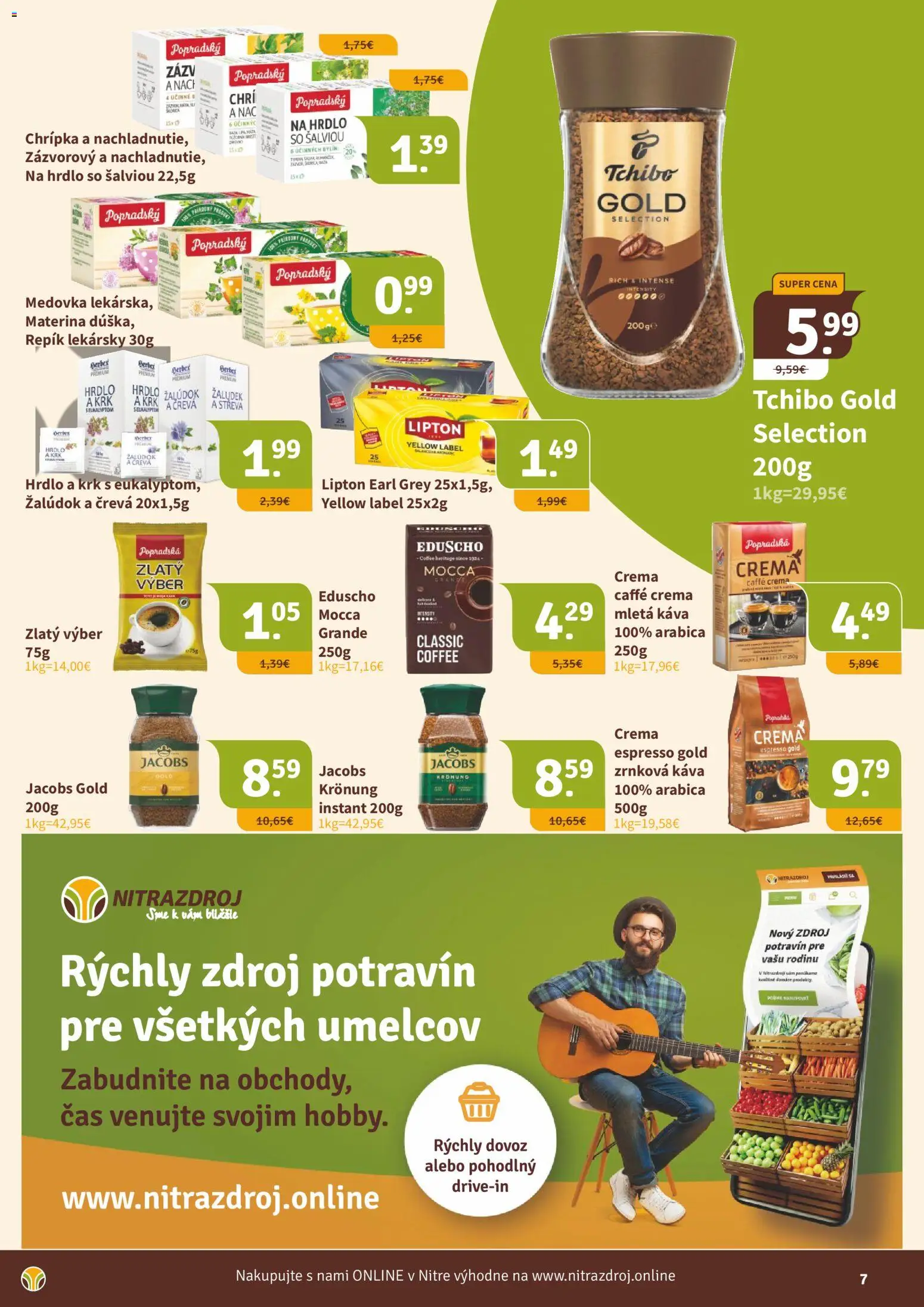 Nové Nitrazdroj akcie – leták je platný od 15.12.2025 | Strana: 7 | Produkty: Káva, Zrnková káva