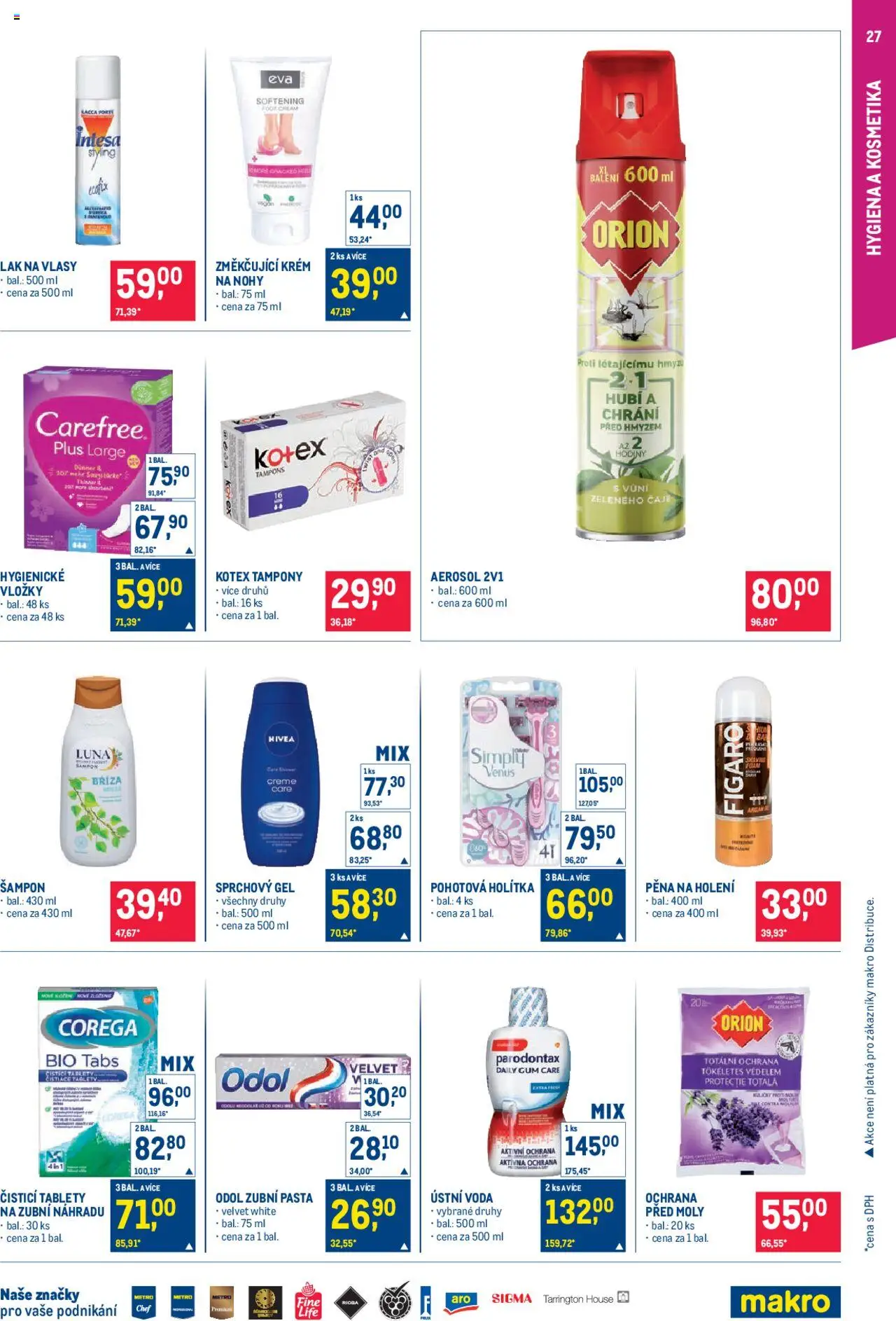 Makro leták - Pro milovníky jídla od 24.09.2025 | Strana: 27 | Produkty: Parodontax, Hodiny, Velvet, Šampon