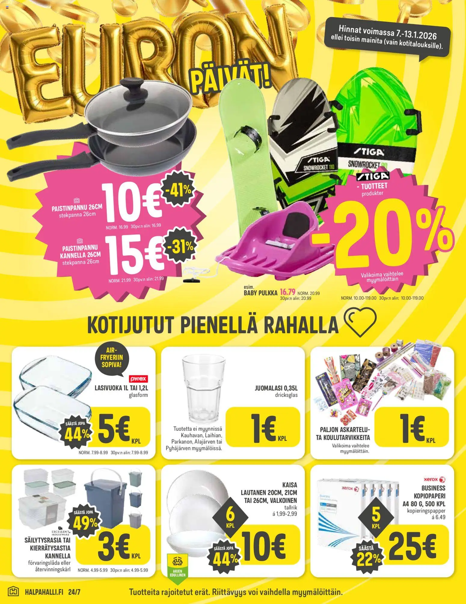 Halpa Halli tarjoukset – voimassa 07.01.2026 alkaen | Sivu: 10 | Tuotteet: Paistinpannu, Voi, Lautanen