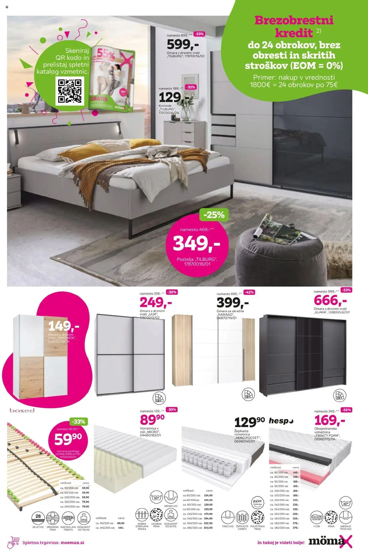 Mömax katalog │ velja od 25.08.2025 | Stran: 5 | Izdelki: Postelja, Vzmetnica, Omara, Oblacila