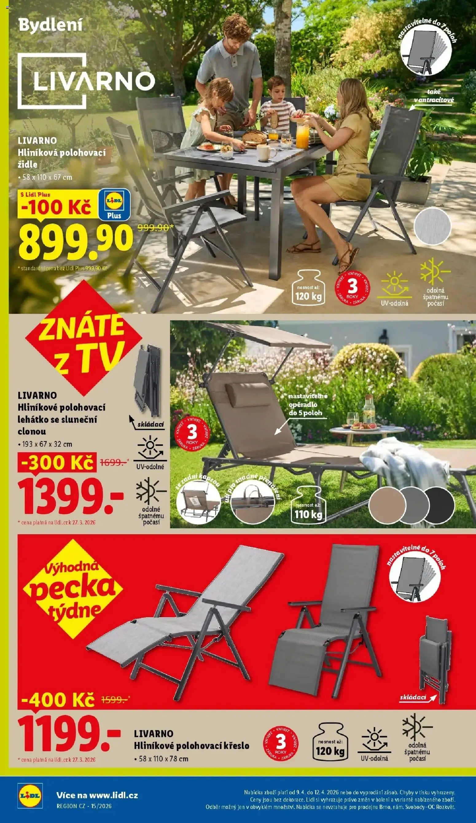 Lidl aktuální leták od 09.04.2026 | Strana: 28 | Produkty: Tv, Křeslo, Lehátko, LED