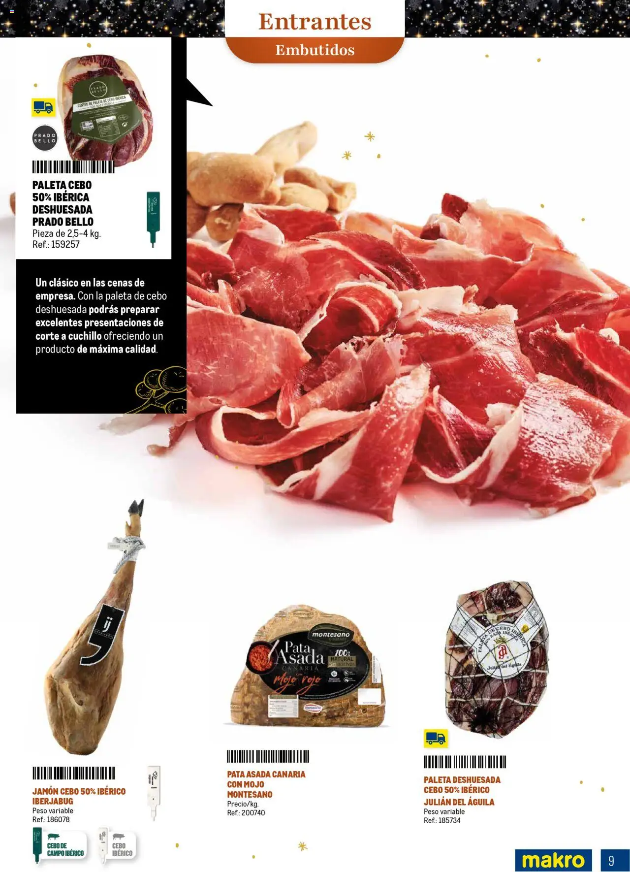 Makro - Comidas y Cenas de Navidad Canarias │ válido desde el 03.10.2025 | Página: 9 | Productos: Jamón, Νυχτικό, Peso