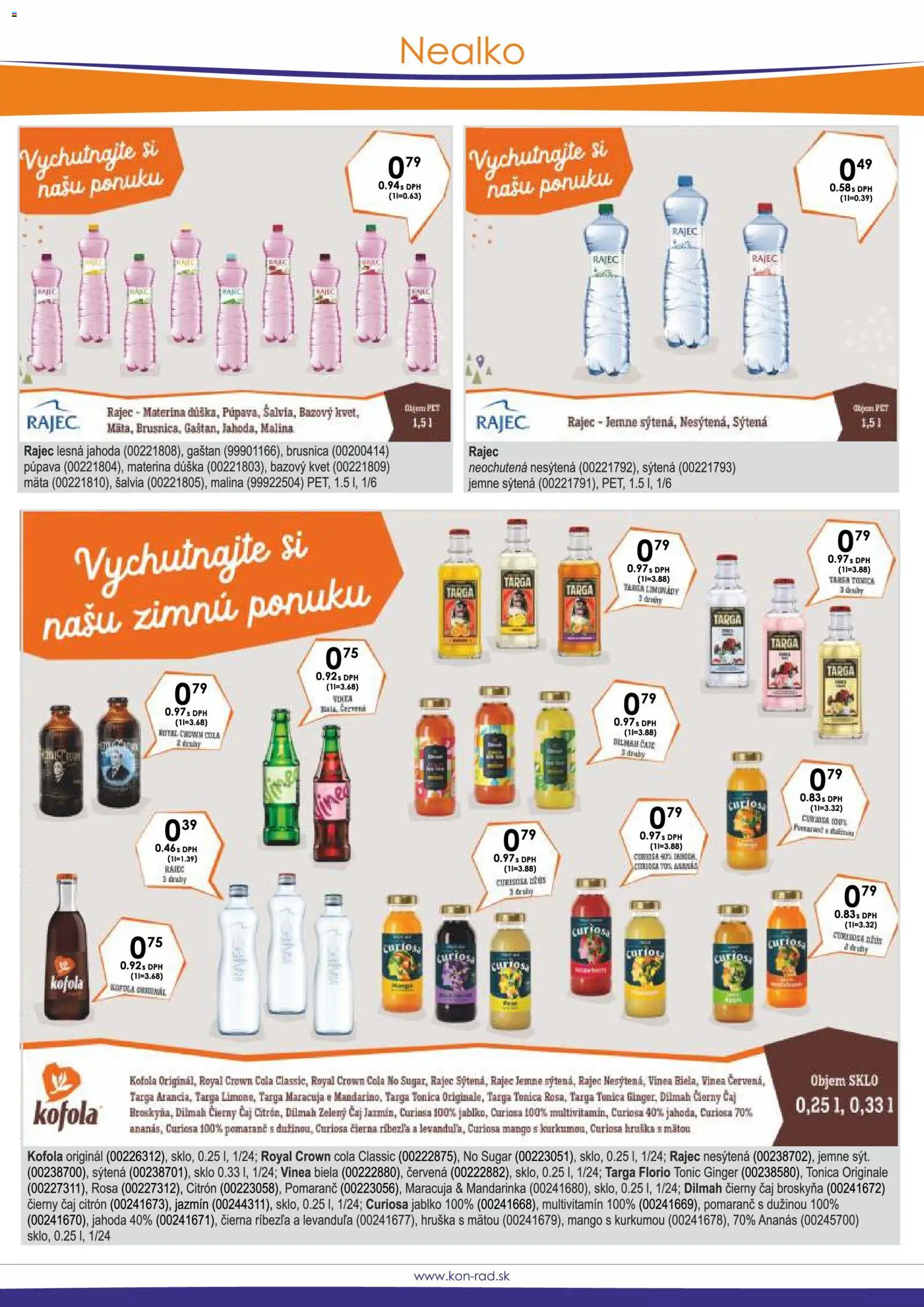 Nové KON - RAD akcie – leták je platný od 01.02.2026 | Strana: 22 | Produkty: Čaj, Kofola, Ananás, Vinea