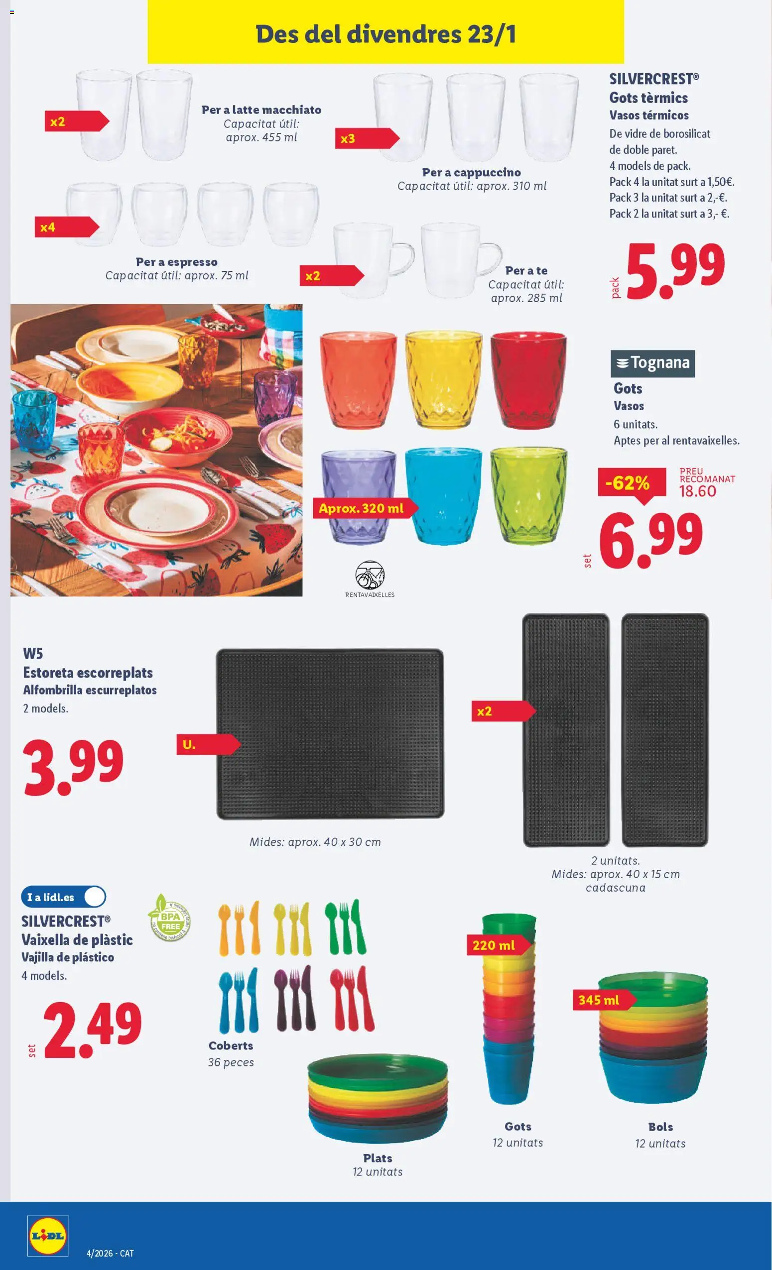 Lidl folleto de bazar │ válido desde el 19.01.2026 | Página: 26 | Productos: Alfombrilla, Vasos, Té, Βρεφικό κρεβάτι