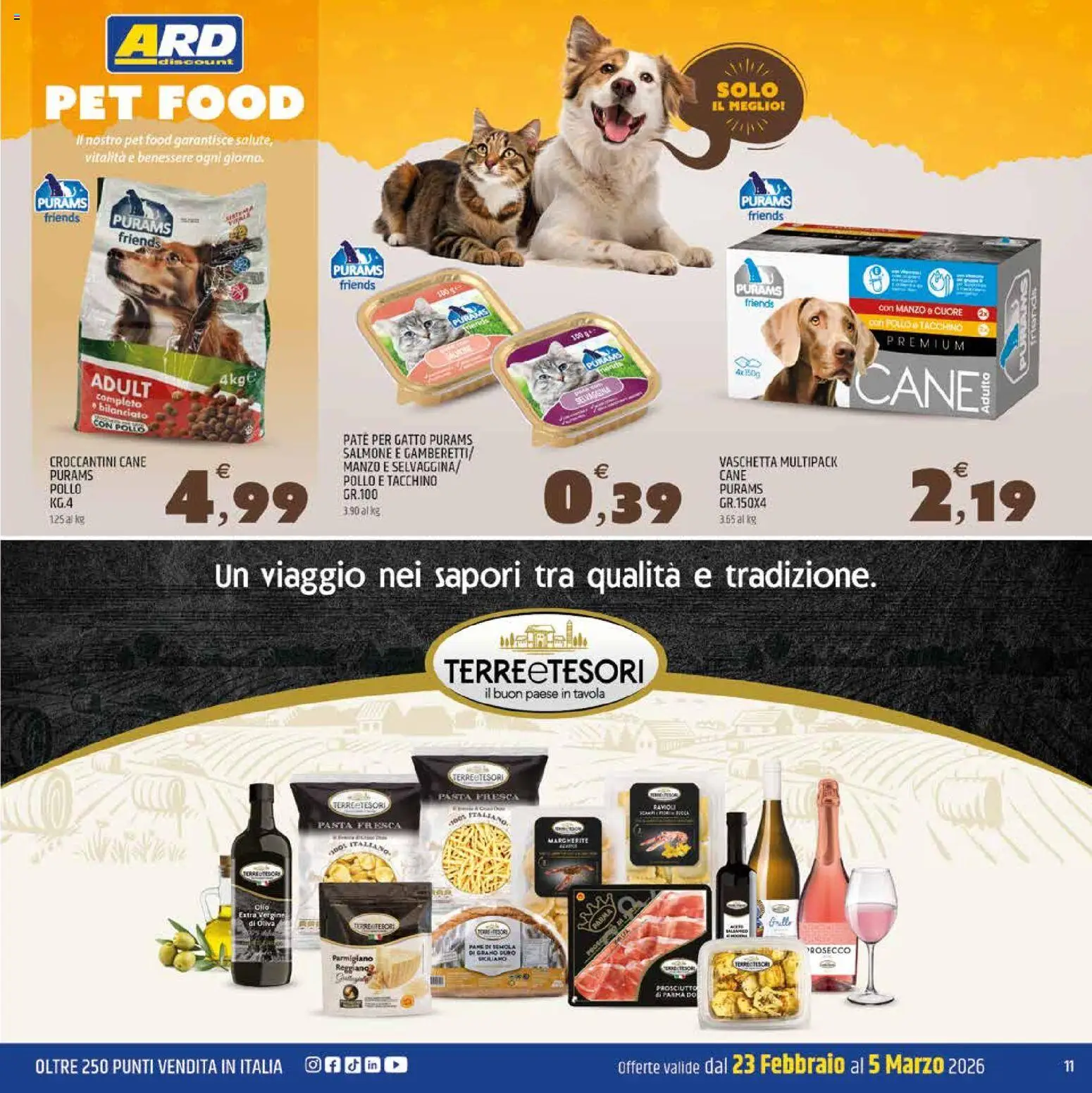 Volantino ARD Discount del 23.02.2026 | Pagina: 11 | Prodotti: Pane, Pollo, Prosecco, Prosciutto