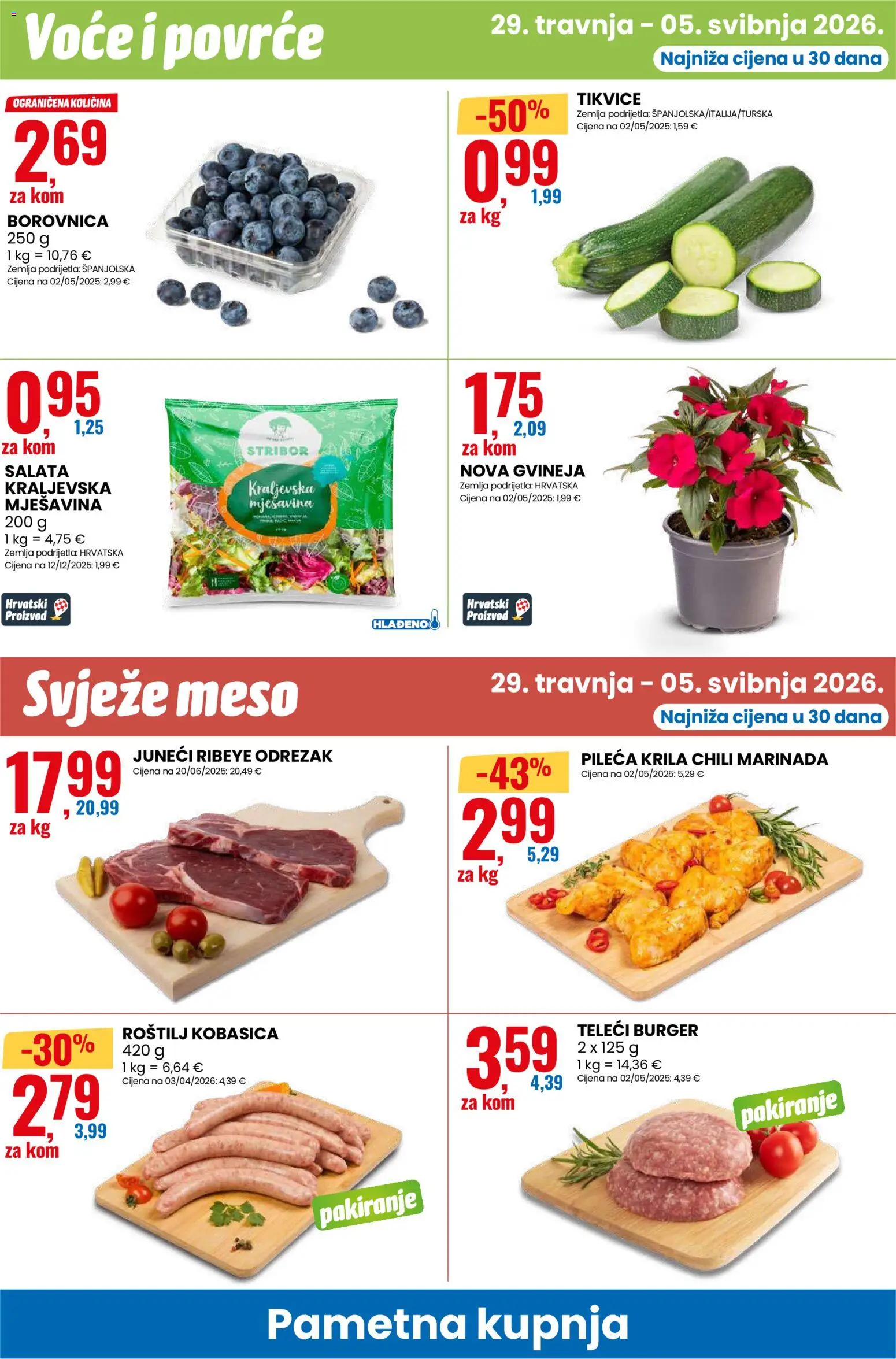 Eurospin katalog | vrijedi od 29.04.2026 | Stranica: 6 | Proizvodi: Tikvice, Voće, Kobasica, Borovnica