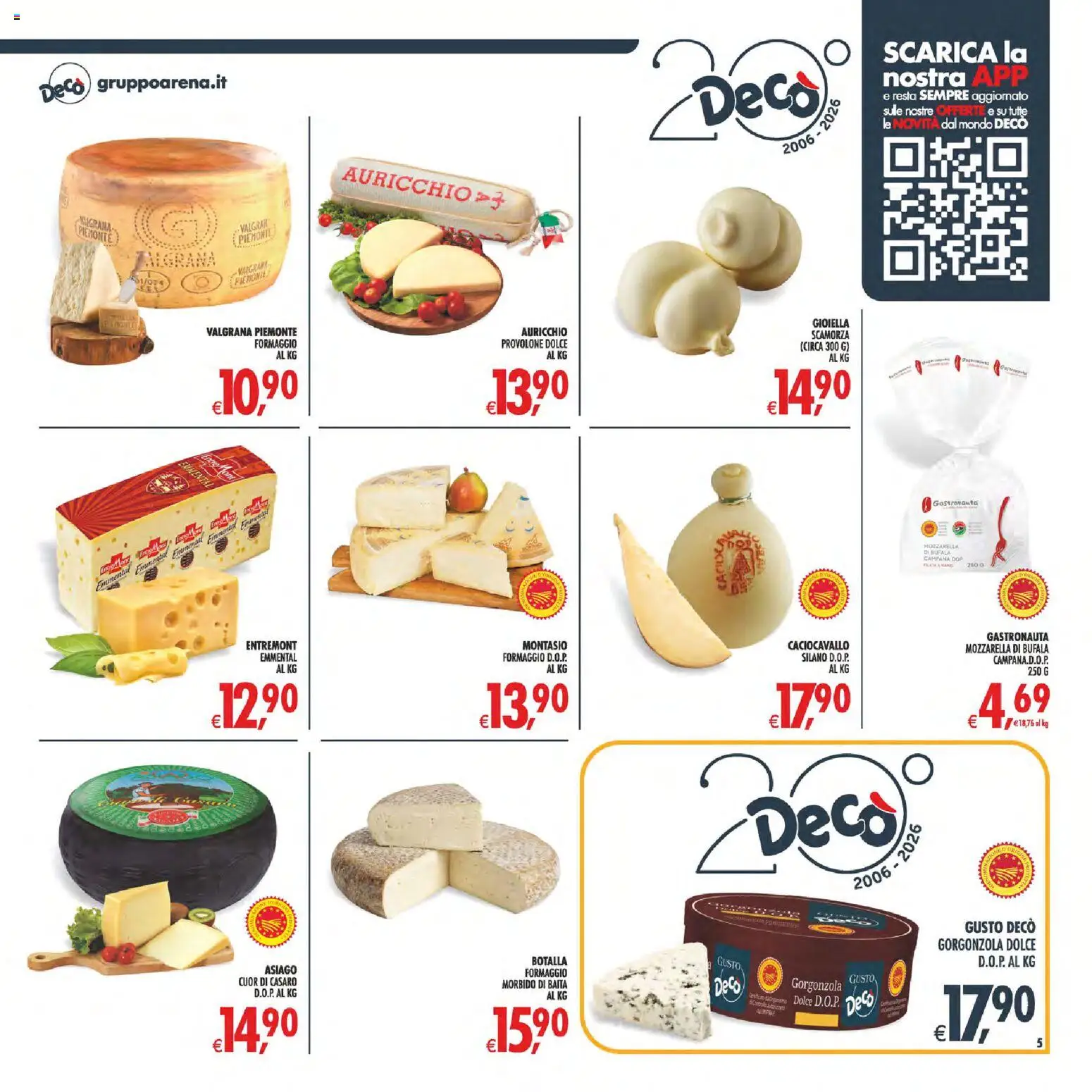 Volantino Decò del 07.04.2026 | Pagina: 5 | Prodotti: Provolone, Mozzarella, Formaggio, Emmental
