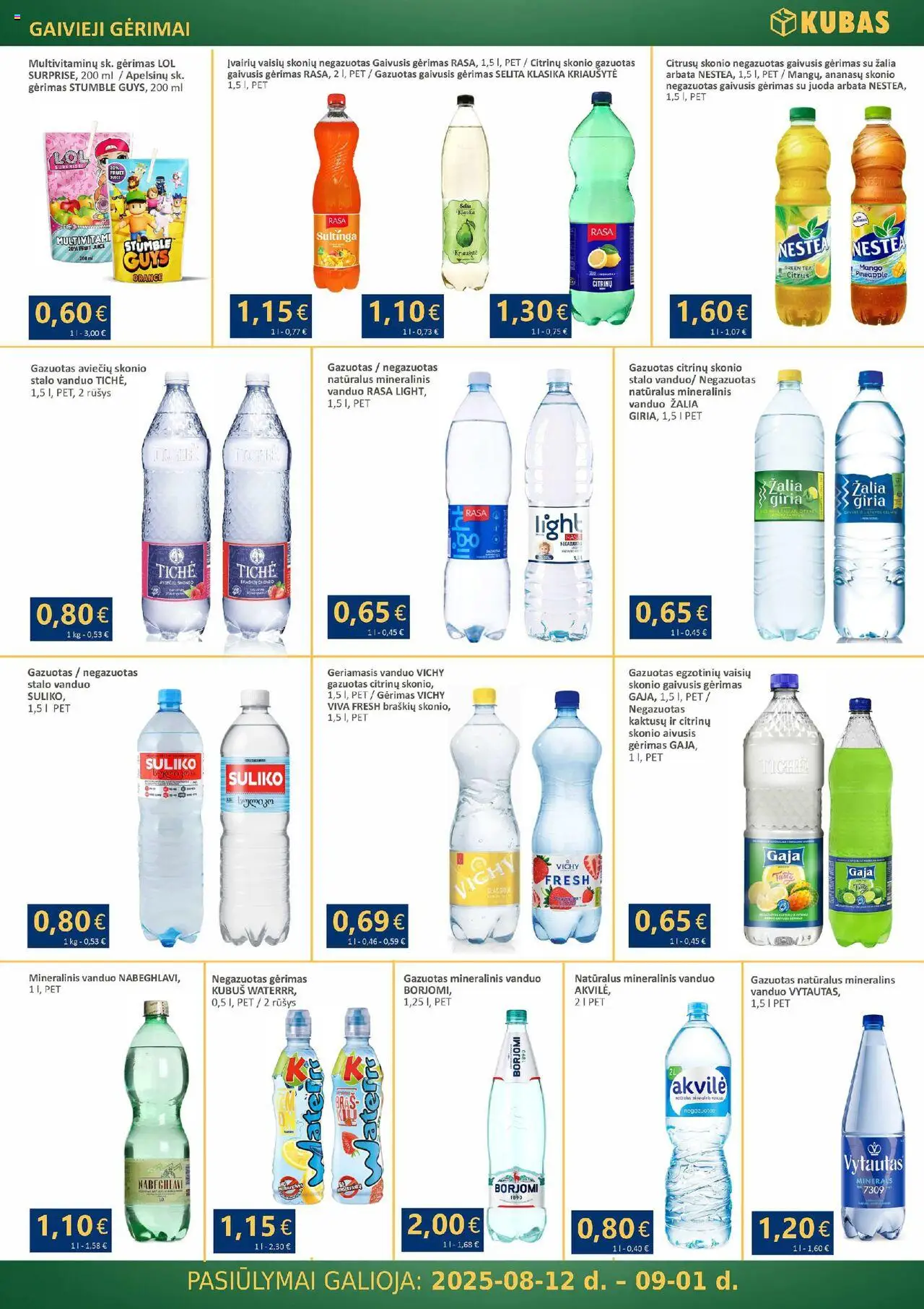 Kubas leidinys│galioja nuo 12.08.2025 | Puslapis: 14 | Prekių: Gaivusis gėrimas, Arbata, Mineralinis vanduo
