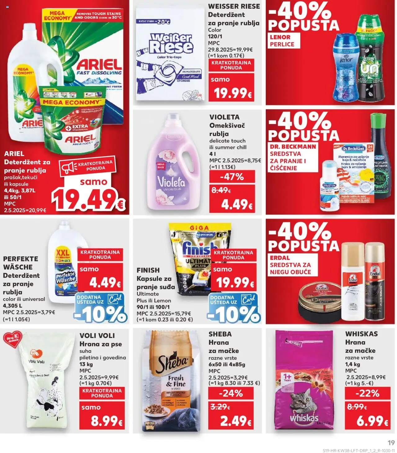 Kaufland katalog | vrijedi od 17.09.2025 | Stranica: 19 | Proizvodi: Piletina, Deterdžent, Hrana za mačke, Violeta