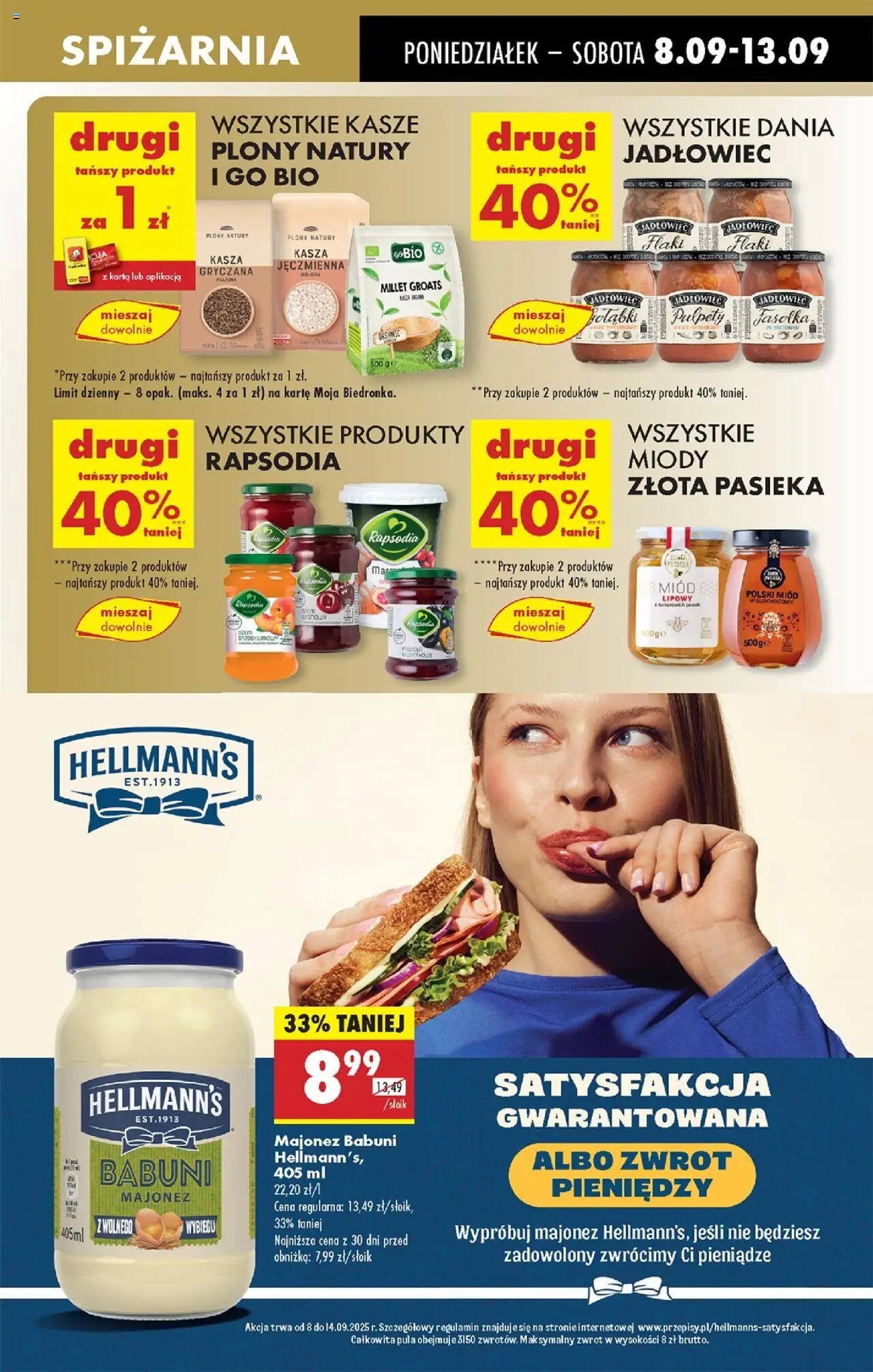 Biedronka gazetka od 08.09.2025 | Strona: 41 | Produkty: Karta, Miód, Kasza gryczana, Majonez
