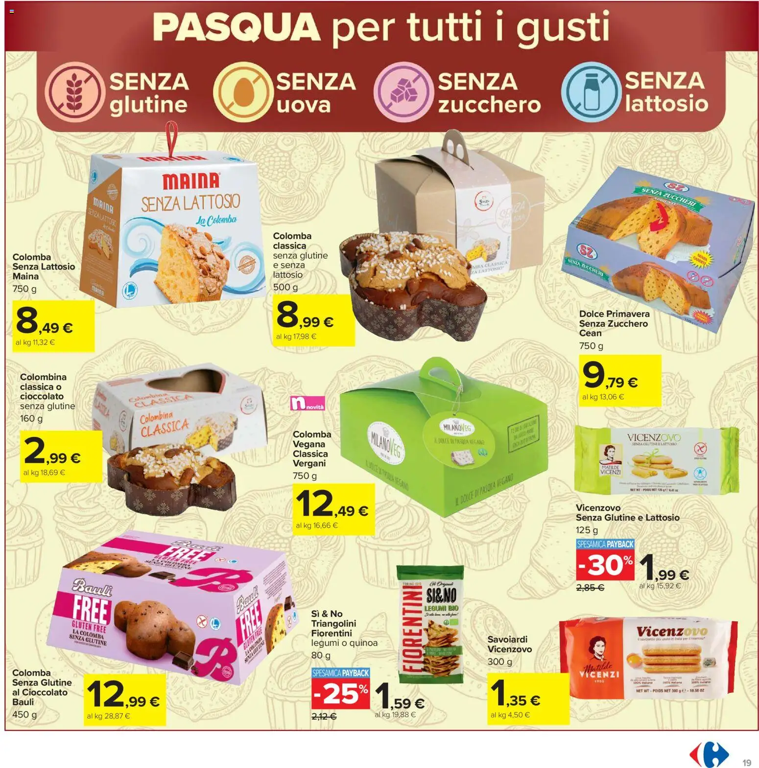 Volantino Carrefour del 24.03.2026 | Pagina: 19 | Prodotti: Legumi, Cioccolato, Zucchero, Quinoa