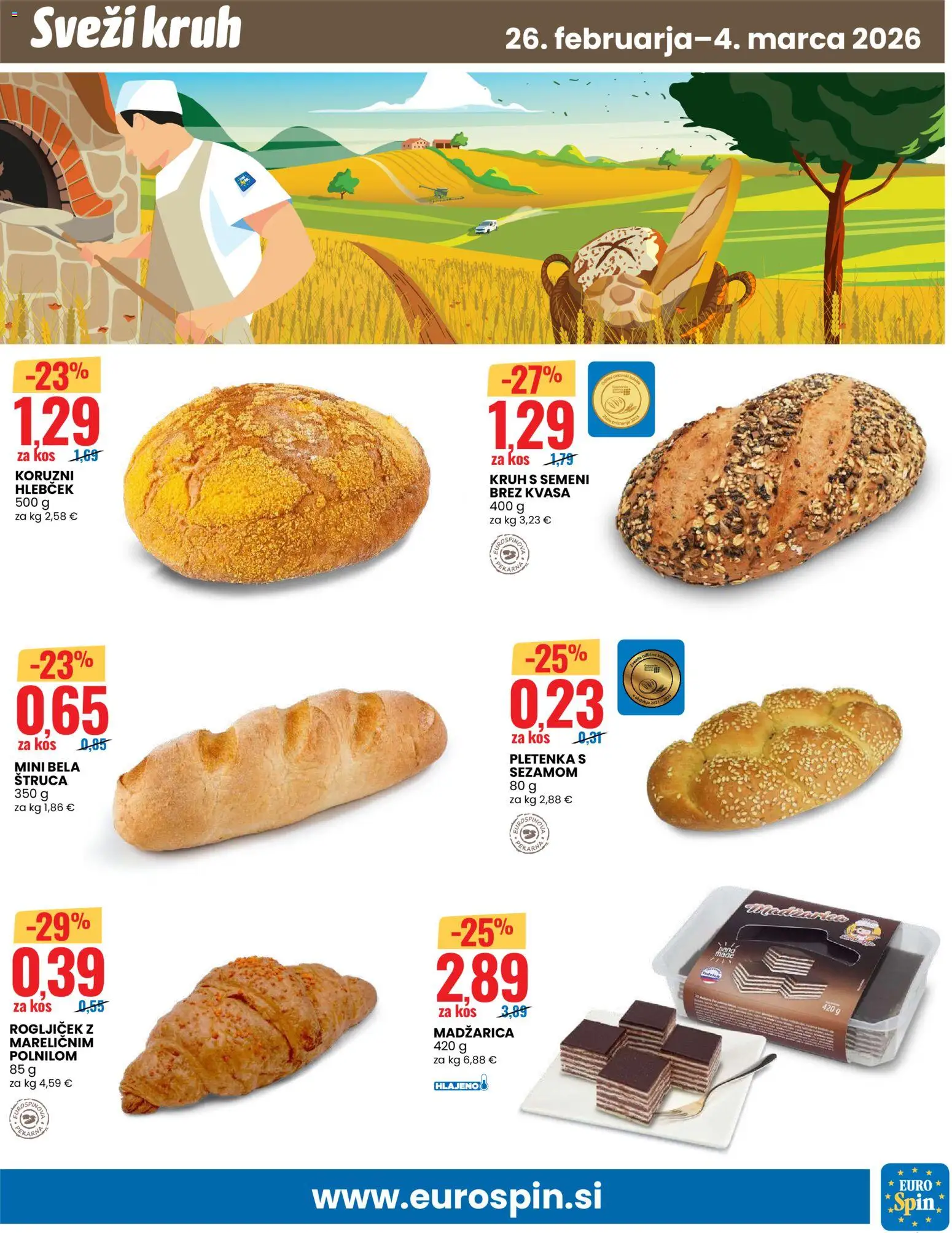 Novi Eurospin katalog ponudbe – veljaven od 26.02.2026 | Stran: 5 | Izdelki: Kos, Kruh