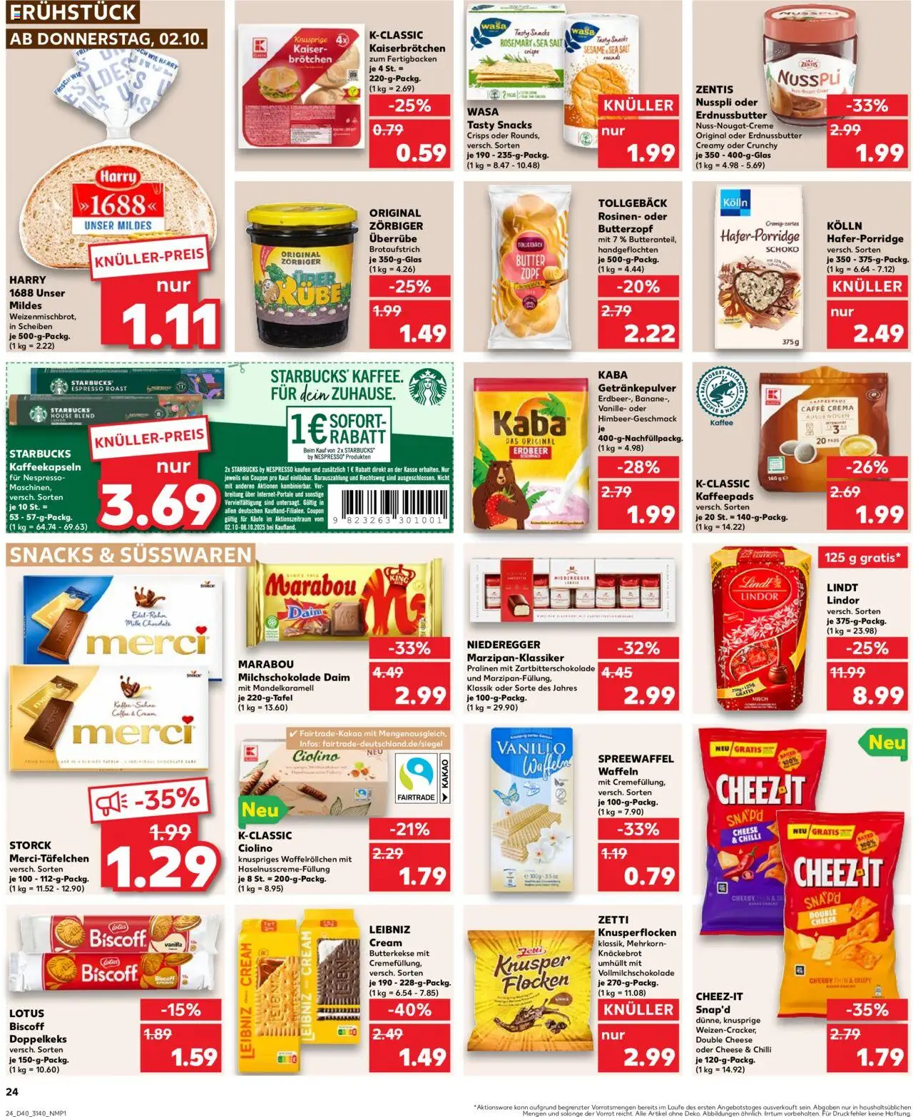 Kaufland prospekt Leipzig	 – gültig ab 05.10.2025 | Seite: 24 | Produkte: Kolln, Butter, Butterkekse, Zentis nusspli
