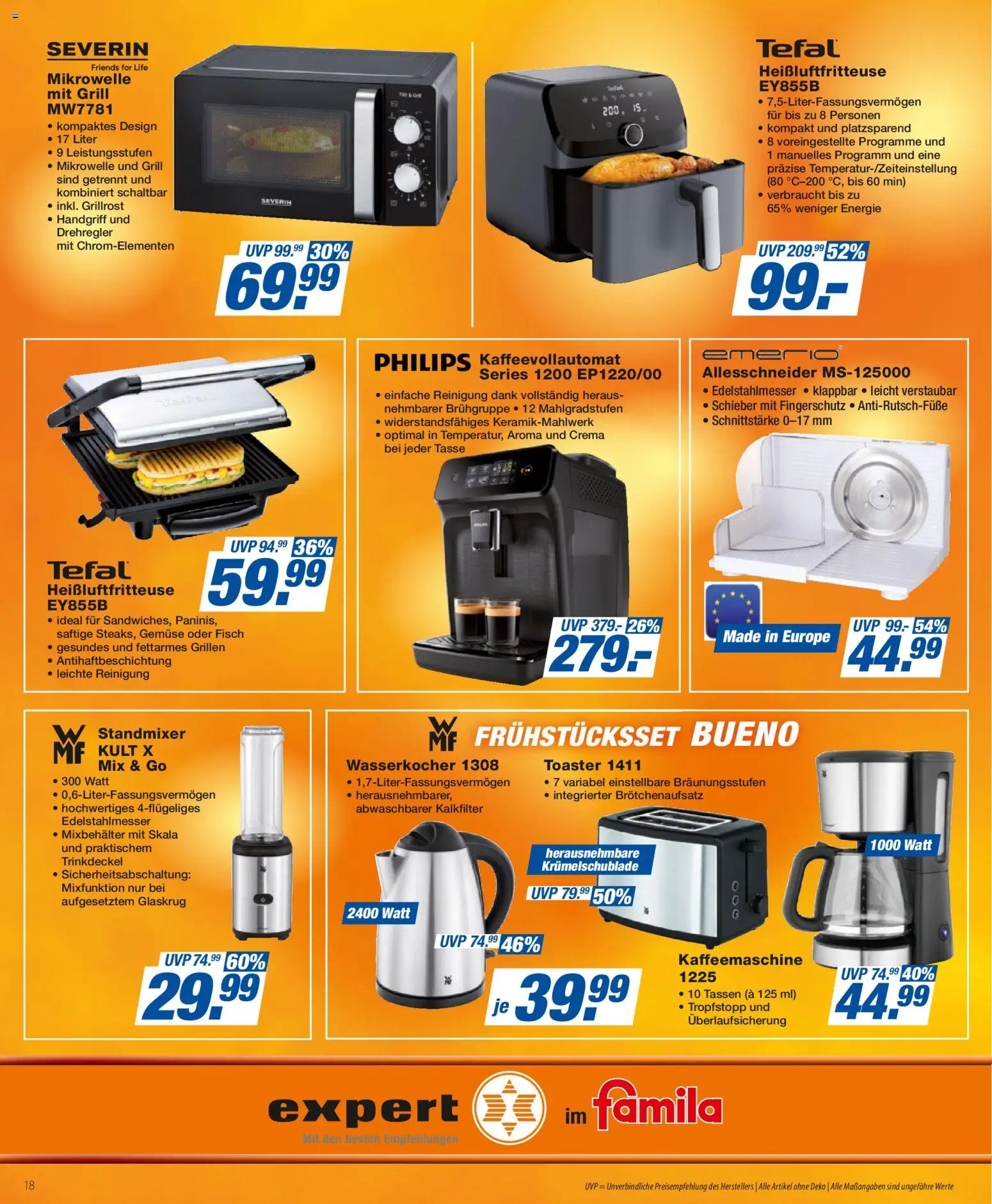Famila Prospekt 	 – gültig ab 10.11.2025 | Seite: 18 | Produkte: Philips, Mikrowelle, Grill, Kaffeevollautomat