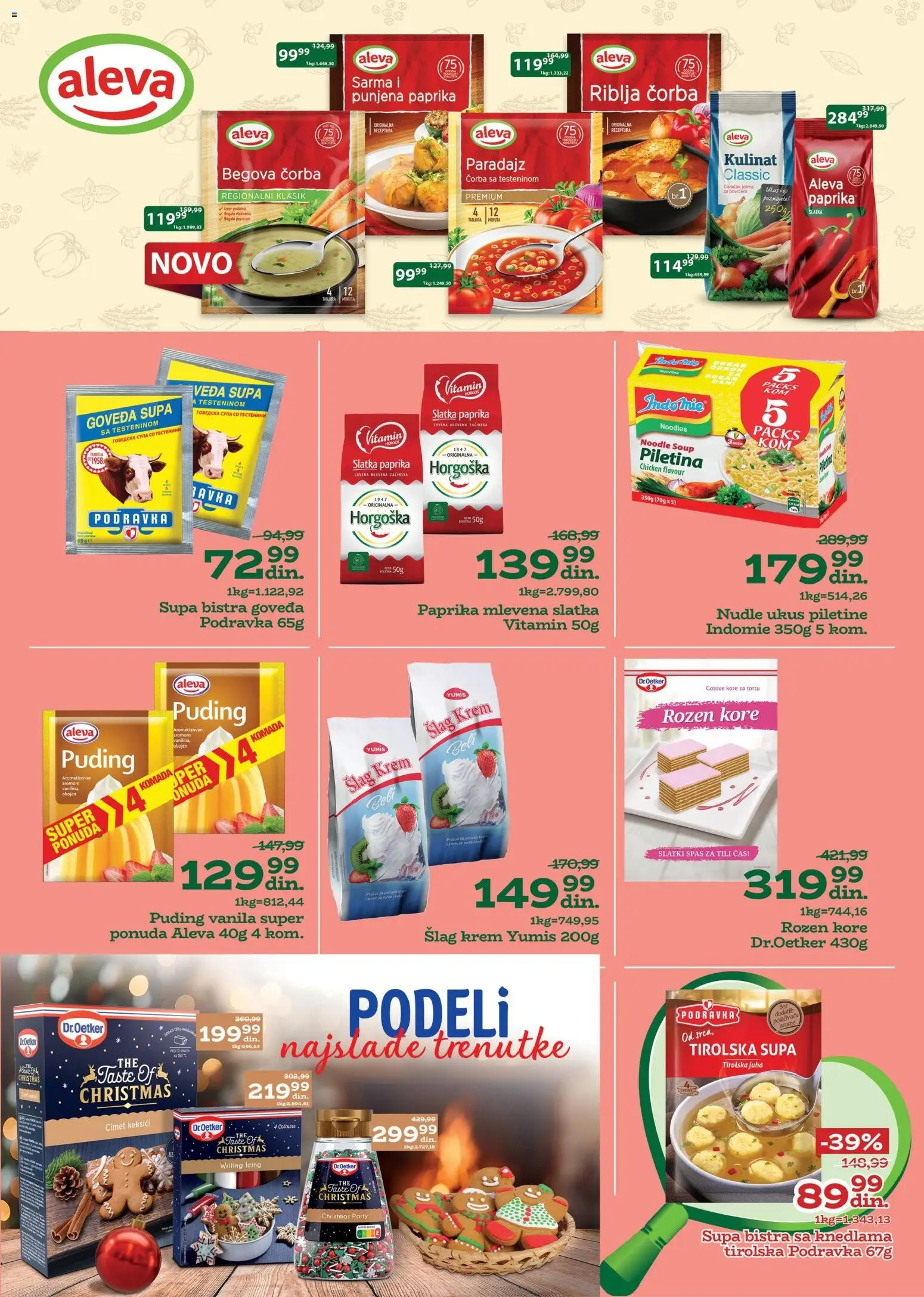 Univerexport katalog - važi od 22.12.2025 | Strana: 12 | Proizvode: Šlag, Puding, Paprika, Nudle