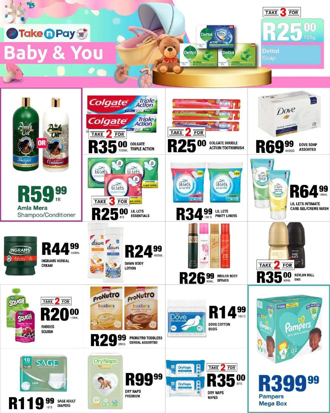 Take n Pay - Specials │ valid from 25.08.2025 | Page: 11 | Products: Bath, Soup, Panty liners, Toothbrush