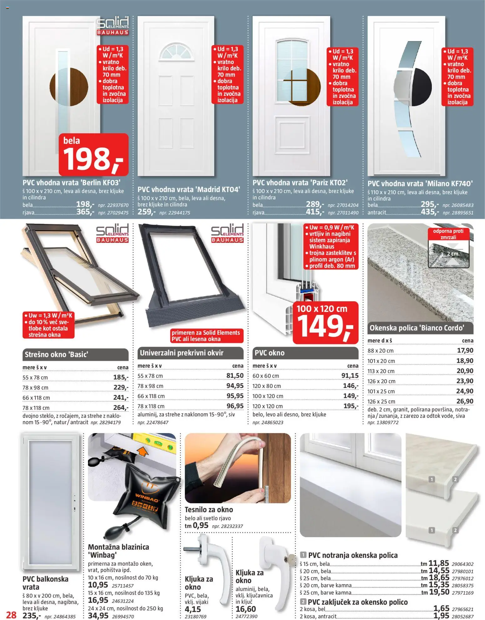 Novi Bauhaus katalog ponudbe – veljaven od 06.11.2025 | Stran: 28 | Izdelki: Okvir, Okenska polica, Krilo, Vrata