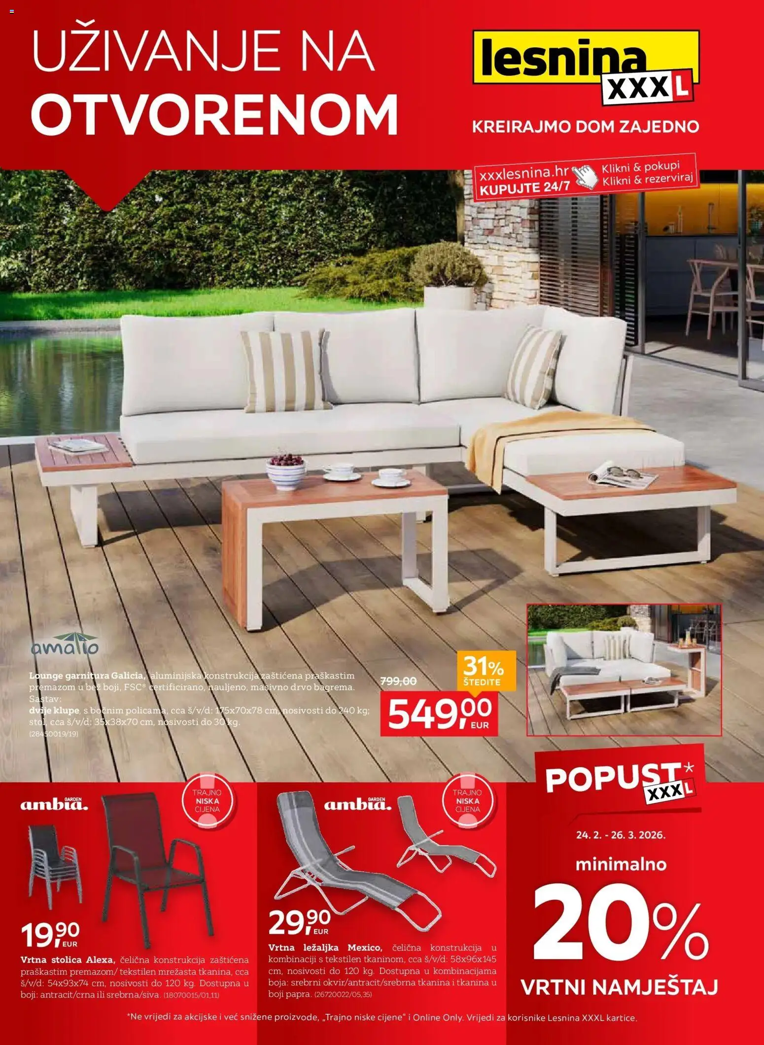 Lesnina katalog | vrijedi od 23.02.2026 | Stranica: 1 | Proizvodi: Ležaljka, Stolica, Vrtni namještaj