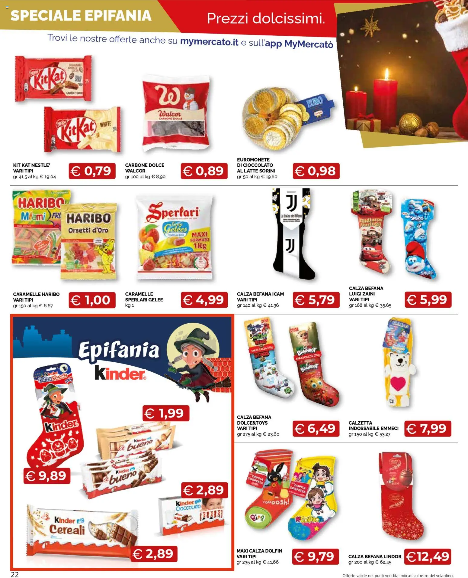 Volantino Mercatò del 29.12.2025 | Pagina: 22 | Prodotti: Cioccolato, Caramelle, Cereali, Latte