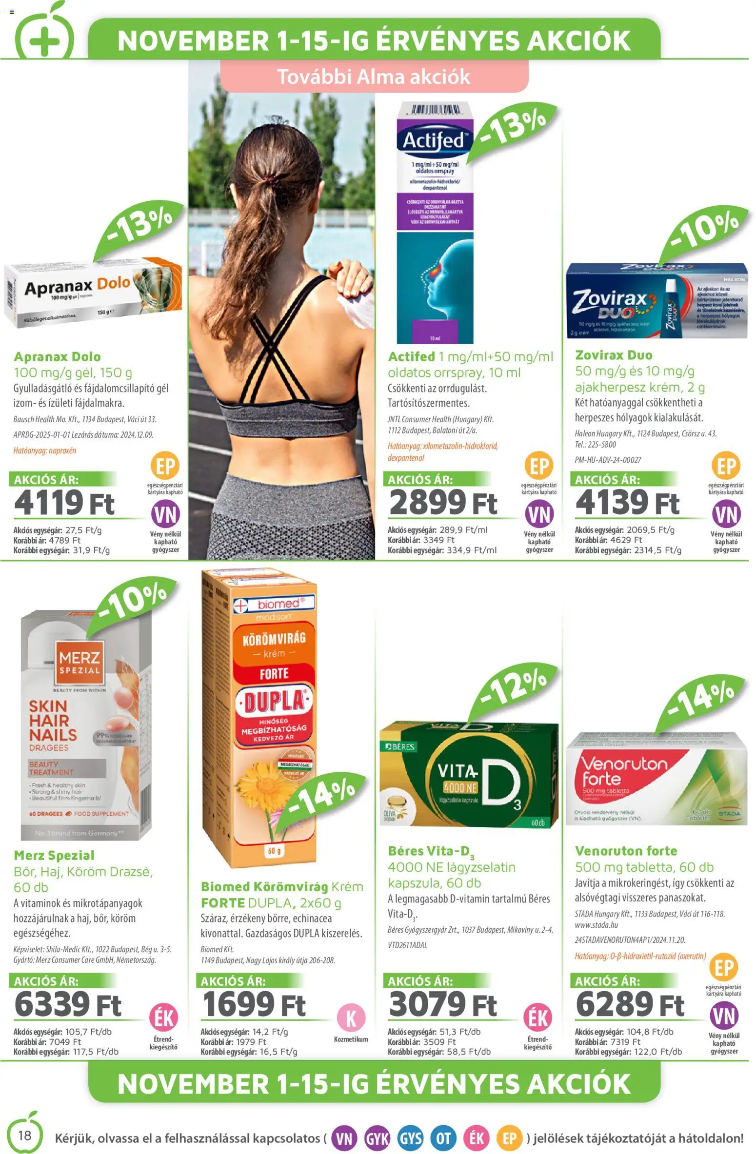 Alma Gyógyszertárak akciós ujság - amely érvényes a következő dátumtól: 01.12.2025 | Oldal: 18